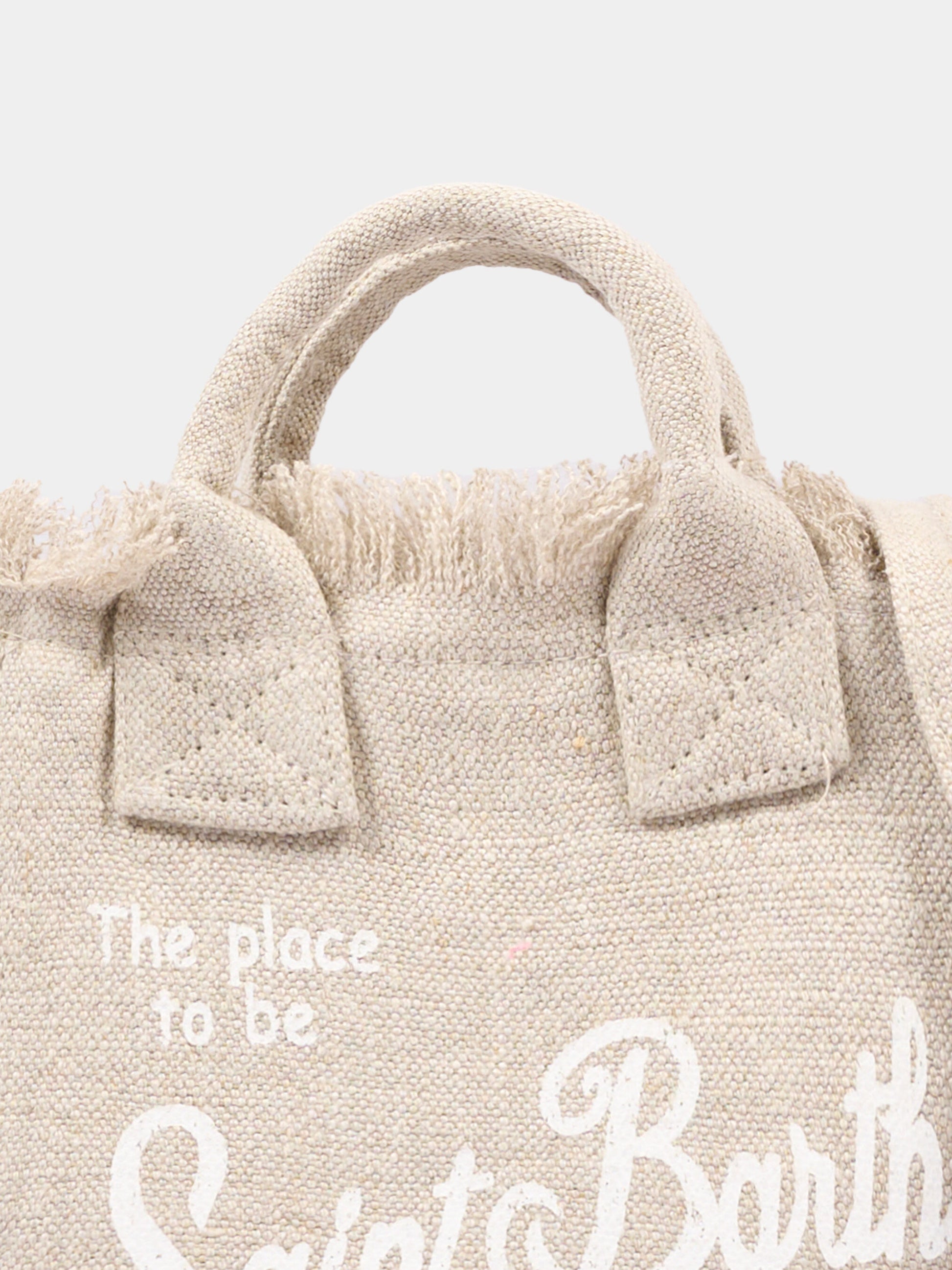 Borsa beige Vanity Mini Linen per bambina,Mc2 Saint Barth,VAMI008 01139L