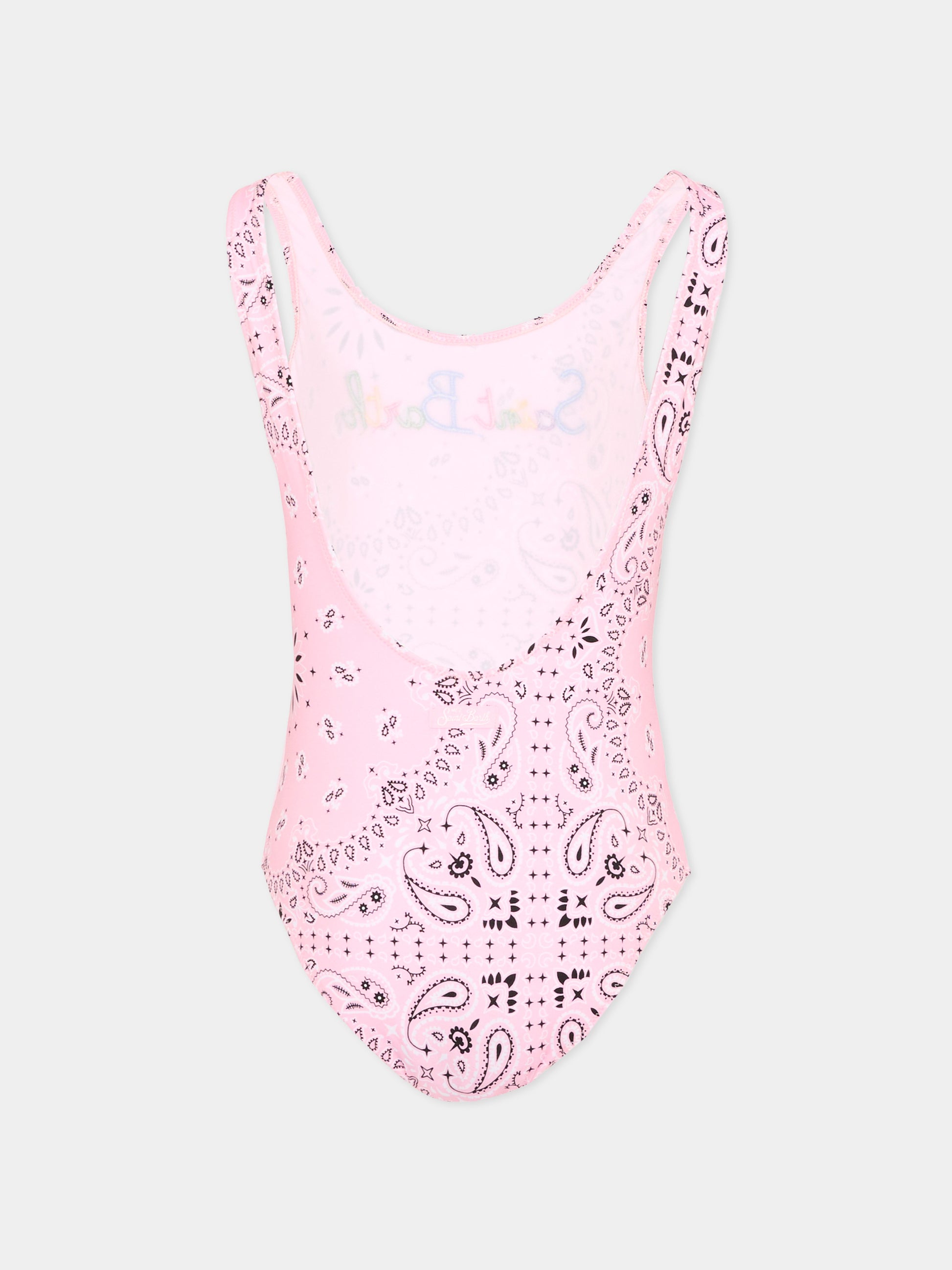 Costume rosa Cara per bambina stampa bandana,Mc2 Saint Barth,CARA001 00901L