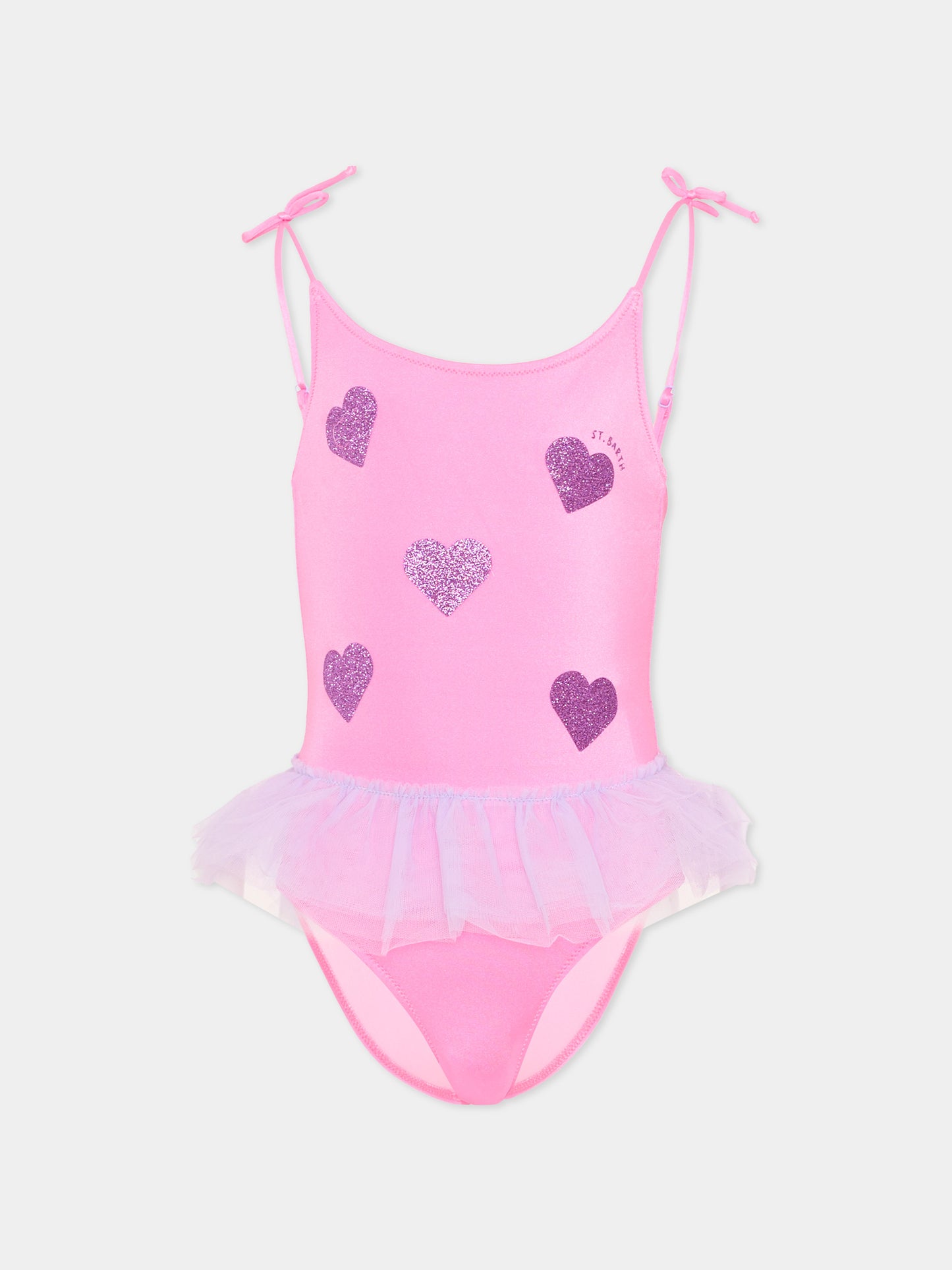 Costume intero fucsia per bambina con cuori,Mc2 Saint Barth,DANC0001 03045L