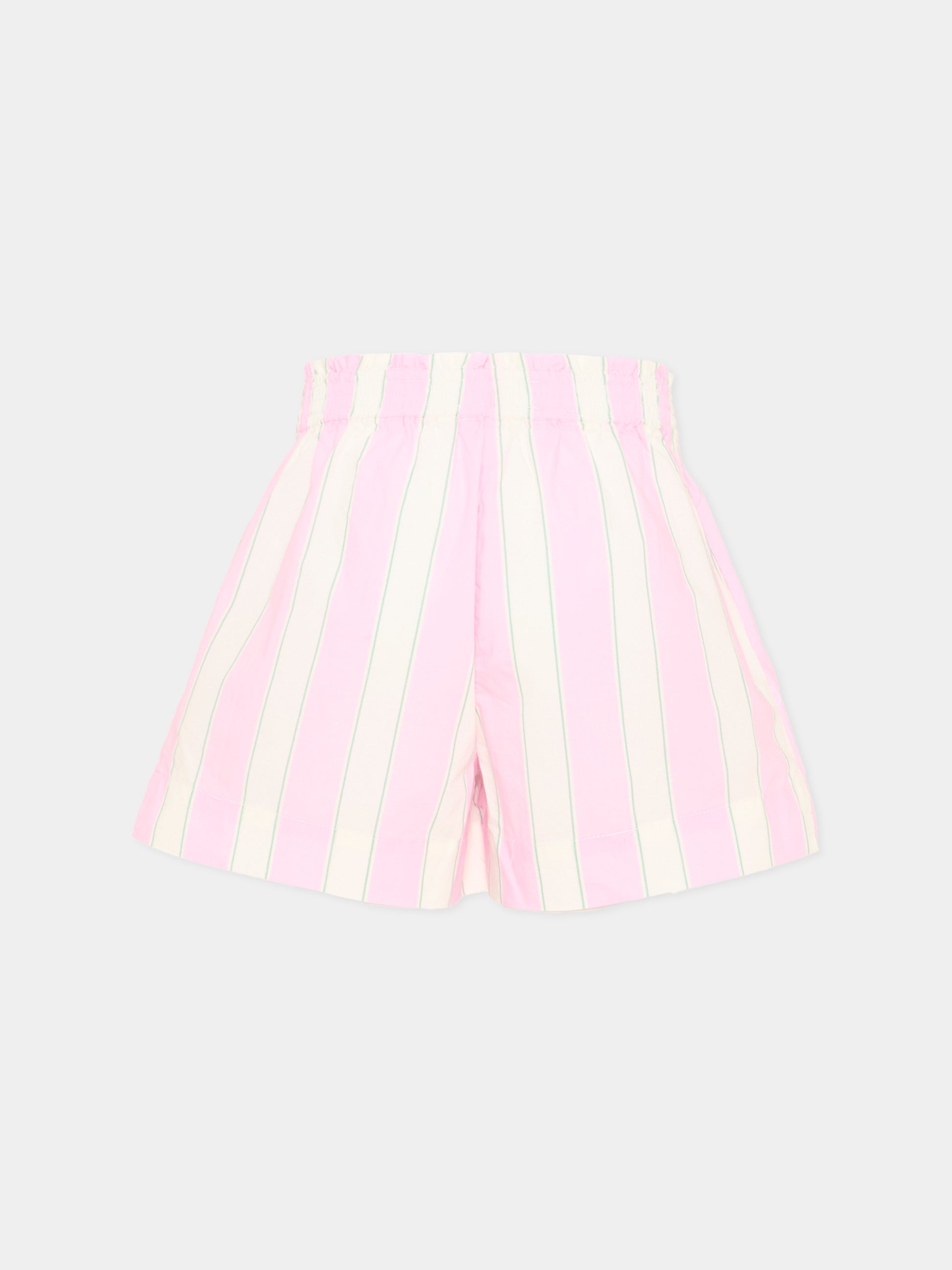 Shorts rosa Meave Jr per bambina a righe,Mc2 Saint Barth,MEA001 00897L