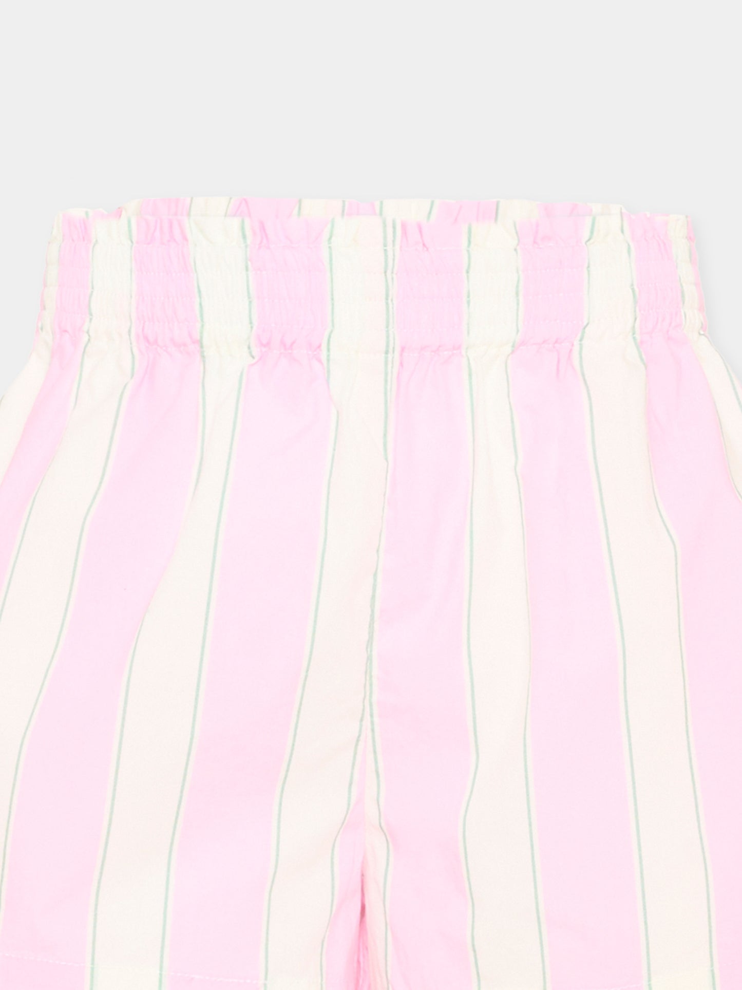 Shorts rosa Meave Jr per bambina a righe,Mc2 Saint Barth,MEA001 00897L