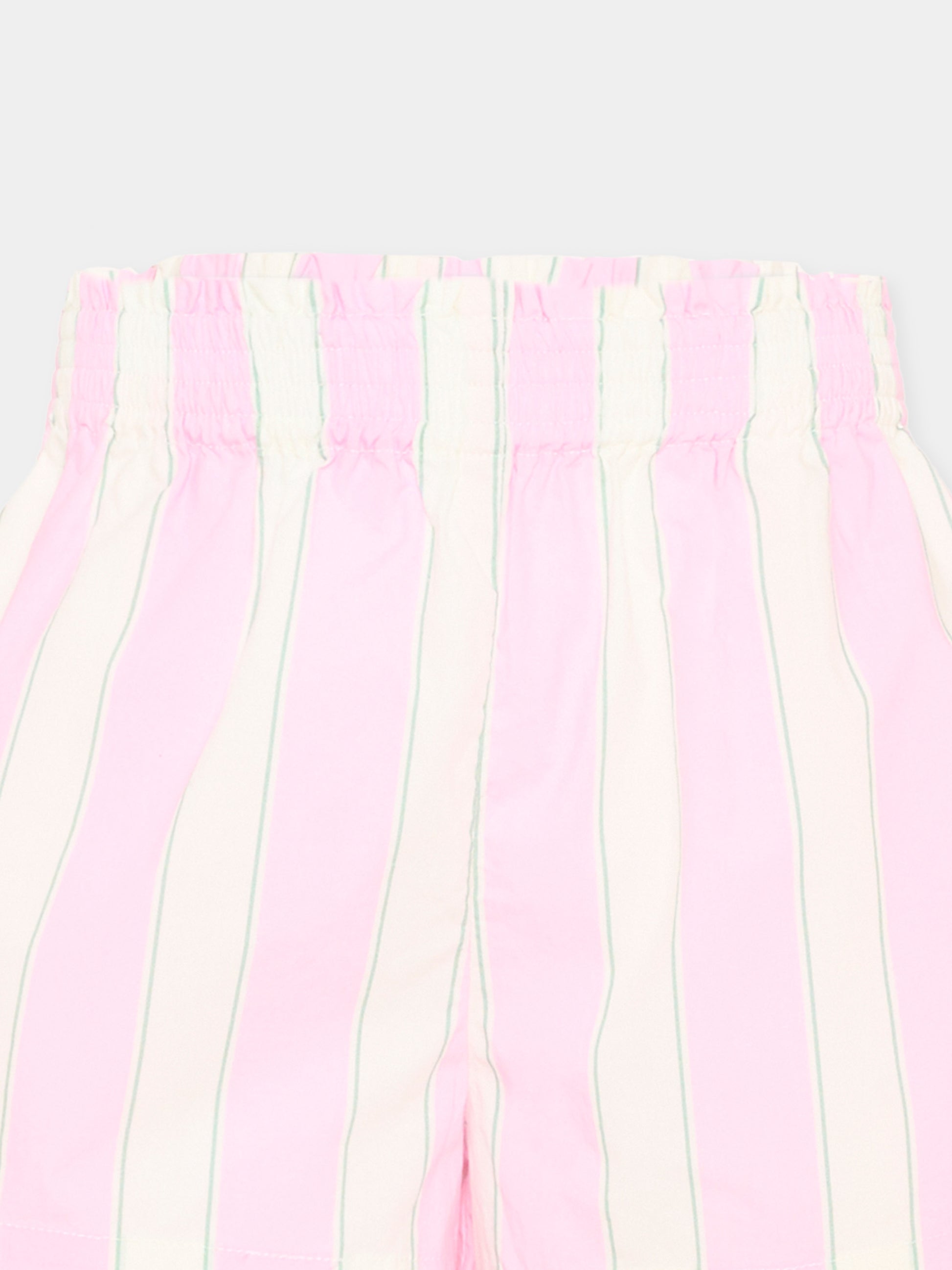 Shorts rosa Meave Jr per bambina a righe,Mc2 Saint Barth,MEA001 00897L
