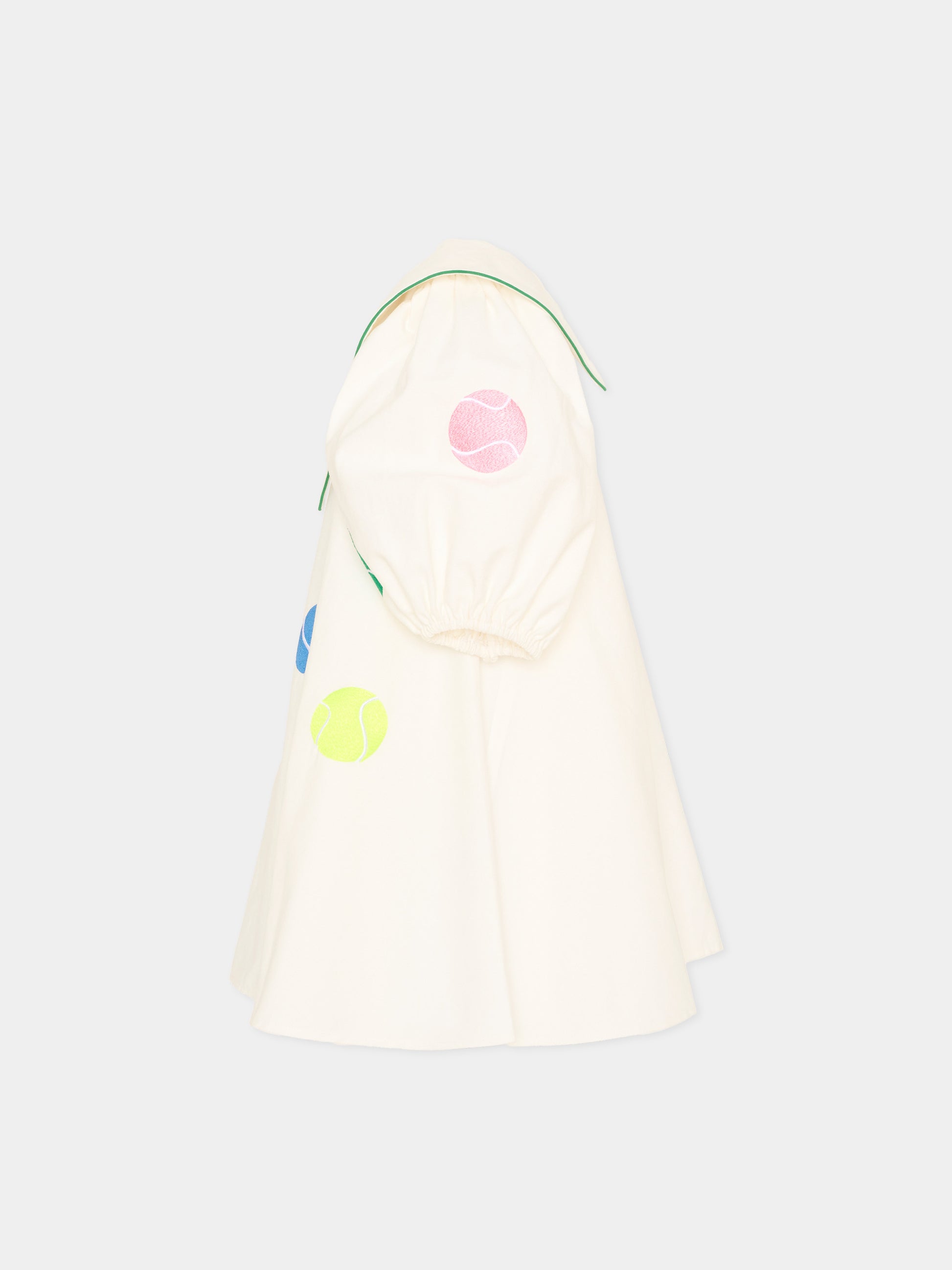 Vestito avorio per bambina con ricami,Pangolini Kids,TENNIS BALL DRESS