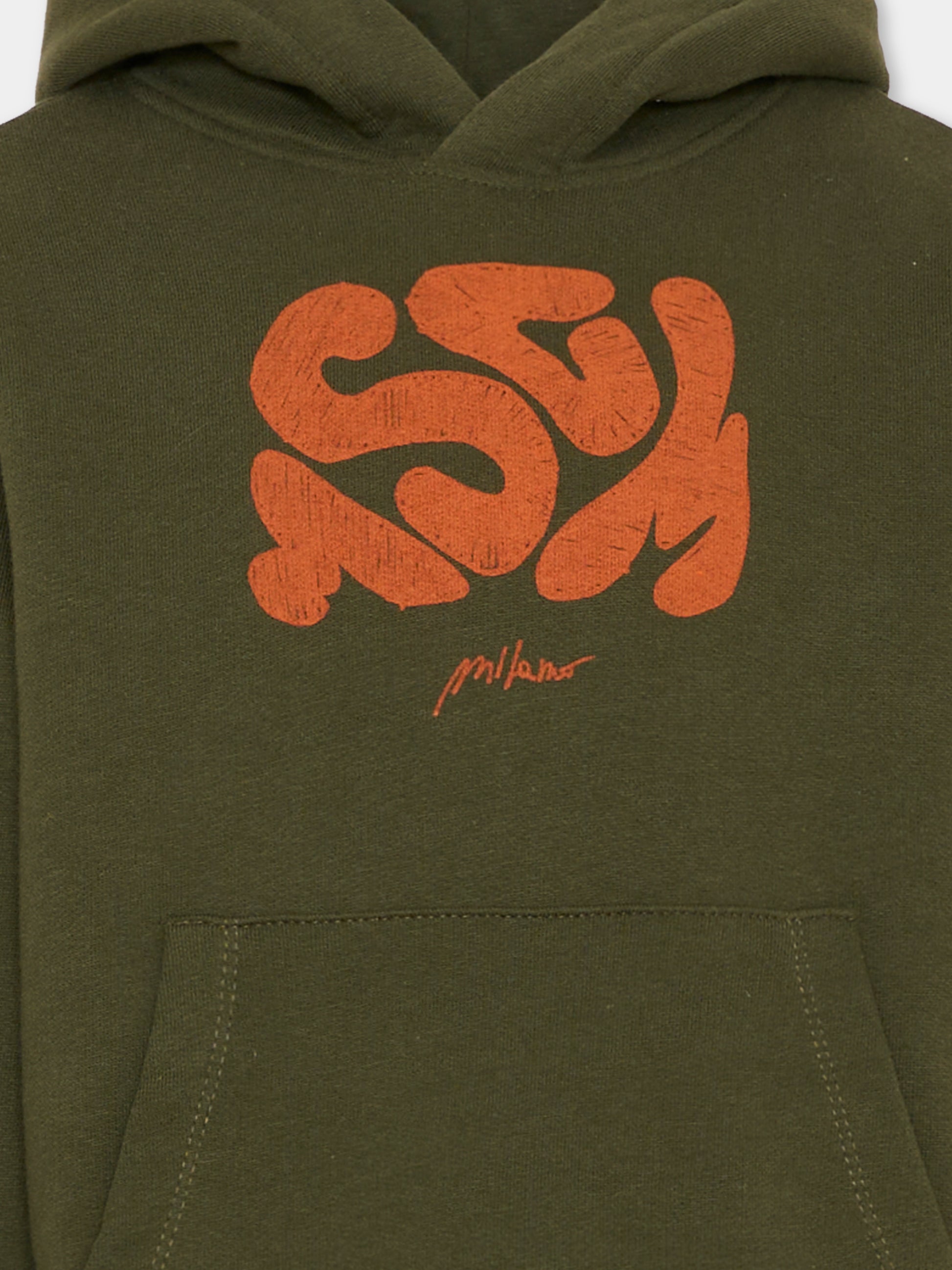 Felpa verde per bambino con logo,Msgm Kids,F5MSJBHS211 082