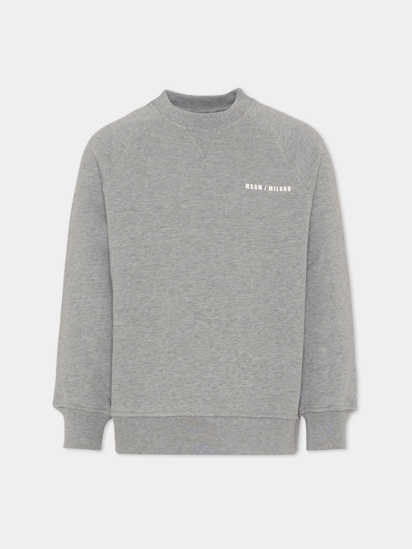 Felpa grigia per bambino con logo,Msgm Kids,F5MSJBSW225 104