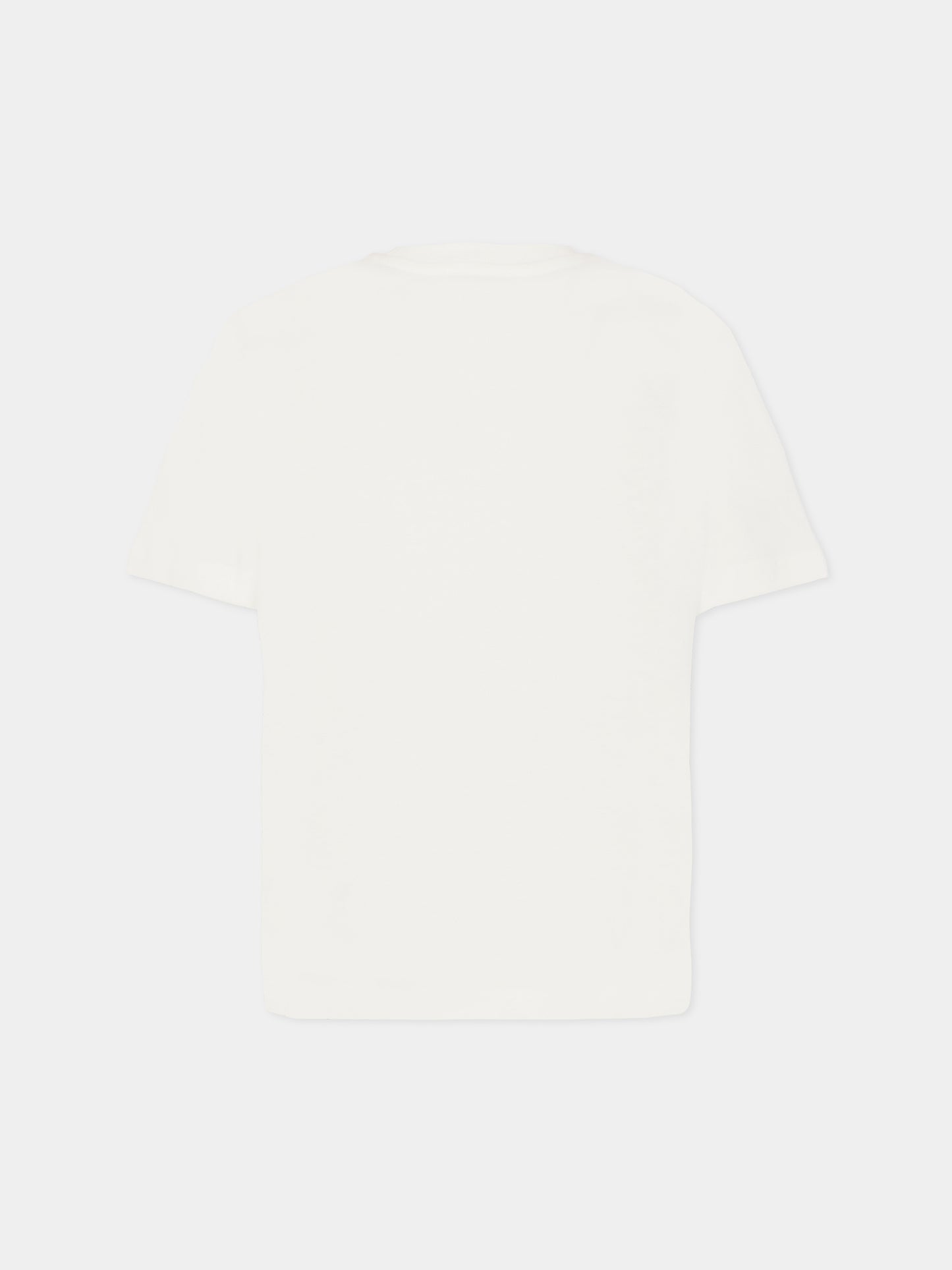 T-shirt bianca per bambino con logo,Msgm Kids,F5MSJBTH304 002