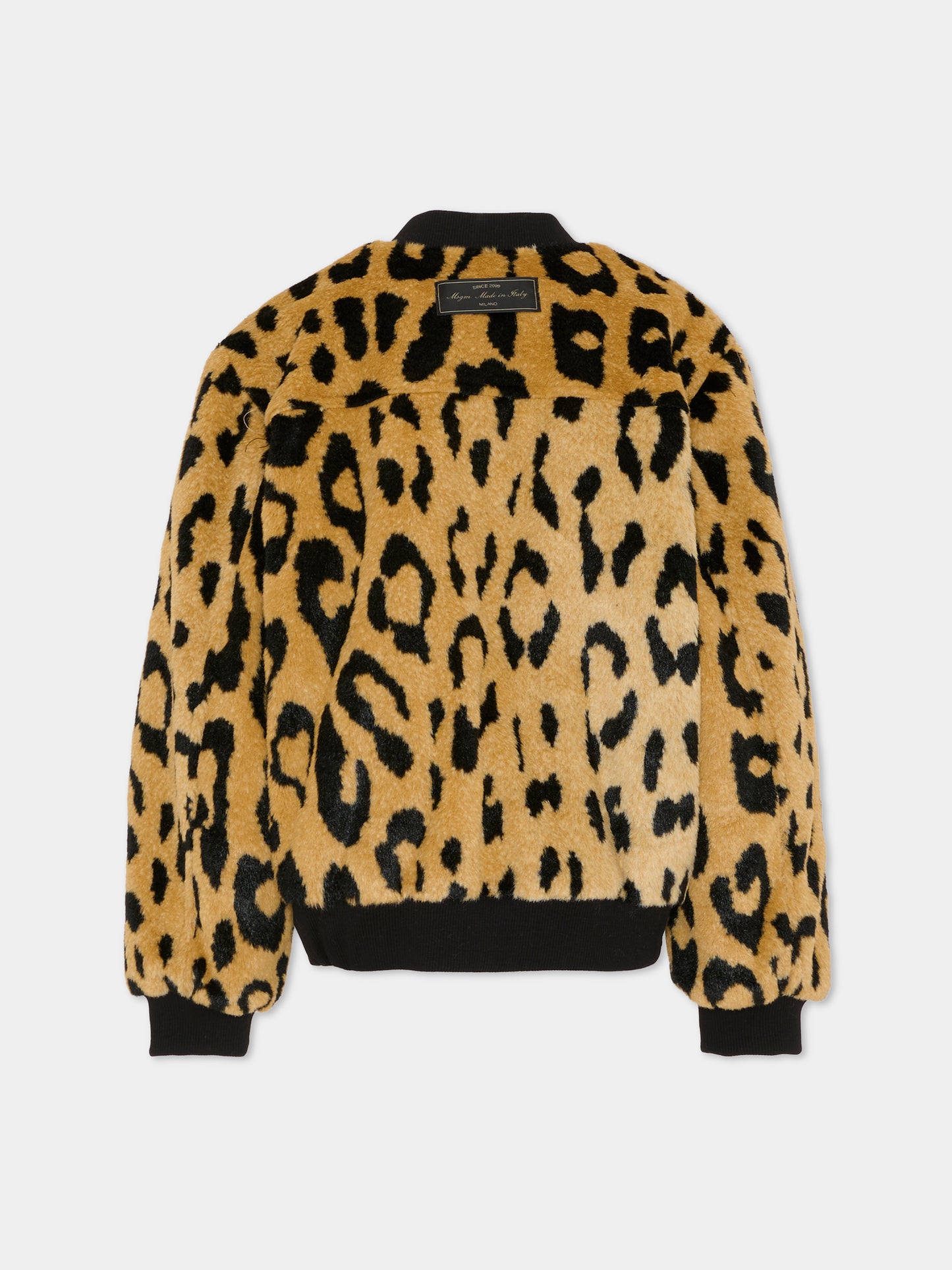 Ecopelliccia beige per bambina con stampa animalier,Msgm Kids,F5MSJGBO136 MS030