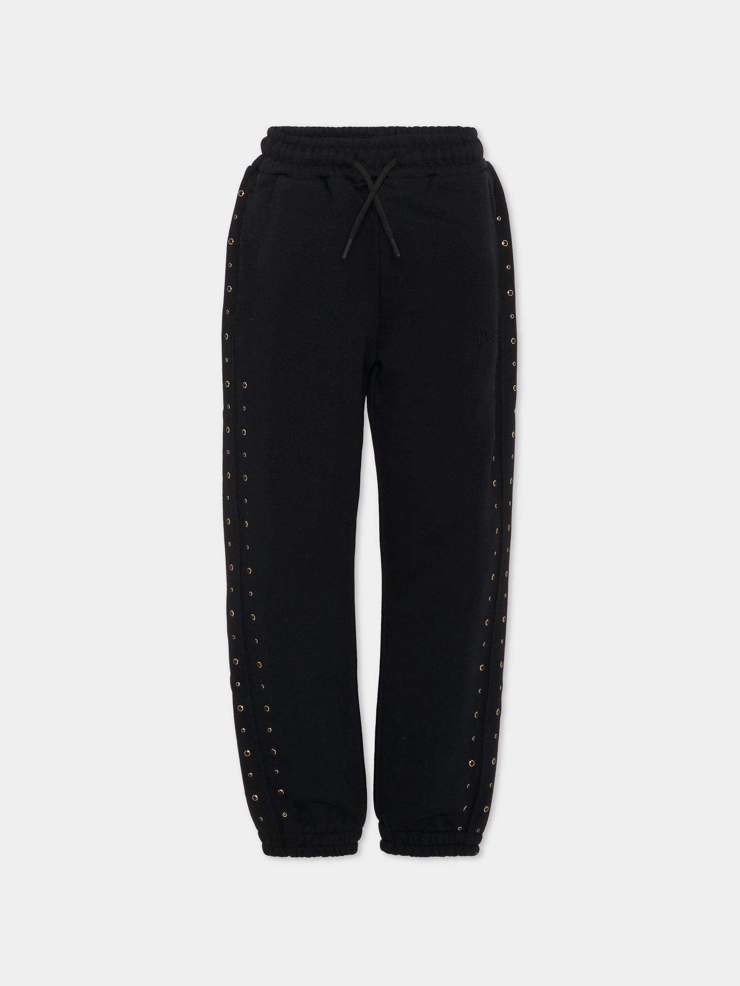 Pantaloni neri per bambino con borchie,Msgm Kids,F5MSJGFP150 110
