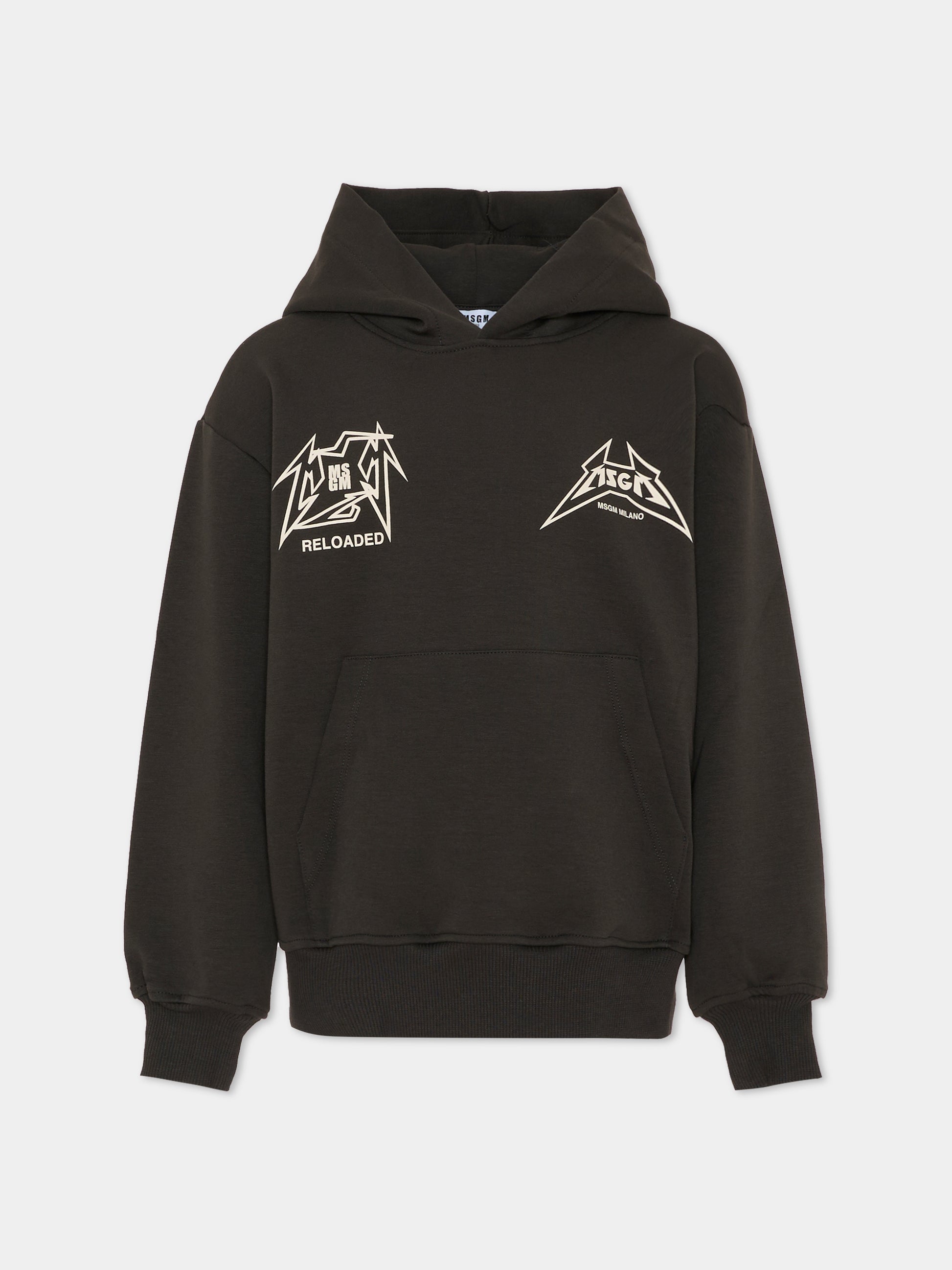 Felpa nera per bambina con logo,Msgm Kids,F5MSJGHS152 MS040