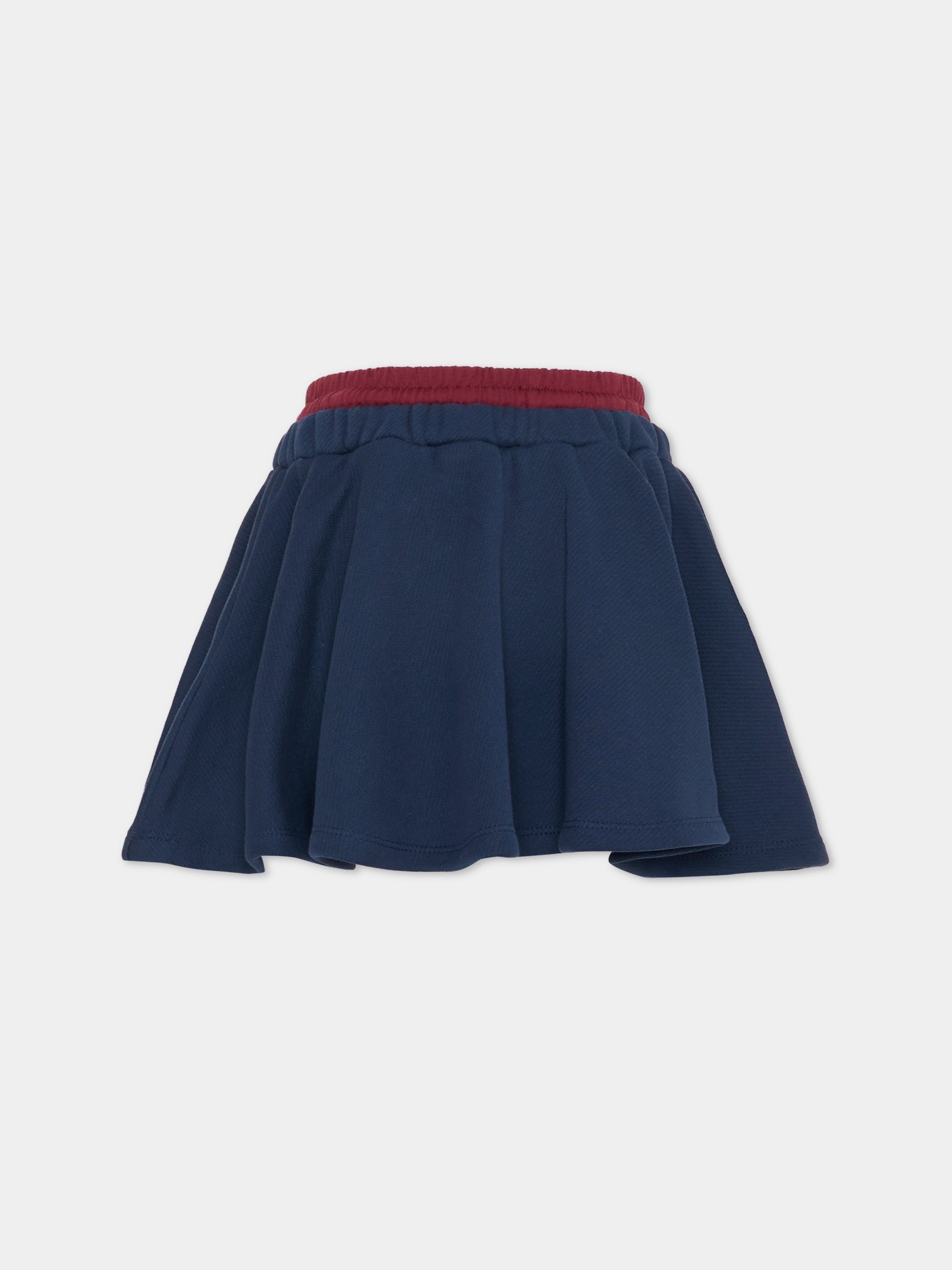 Gonna blu per bambina con logo,Msgm Kids,F5MSJGST127 MS032