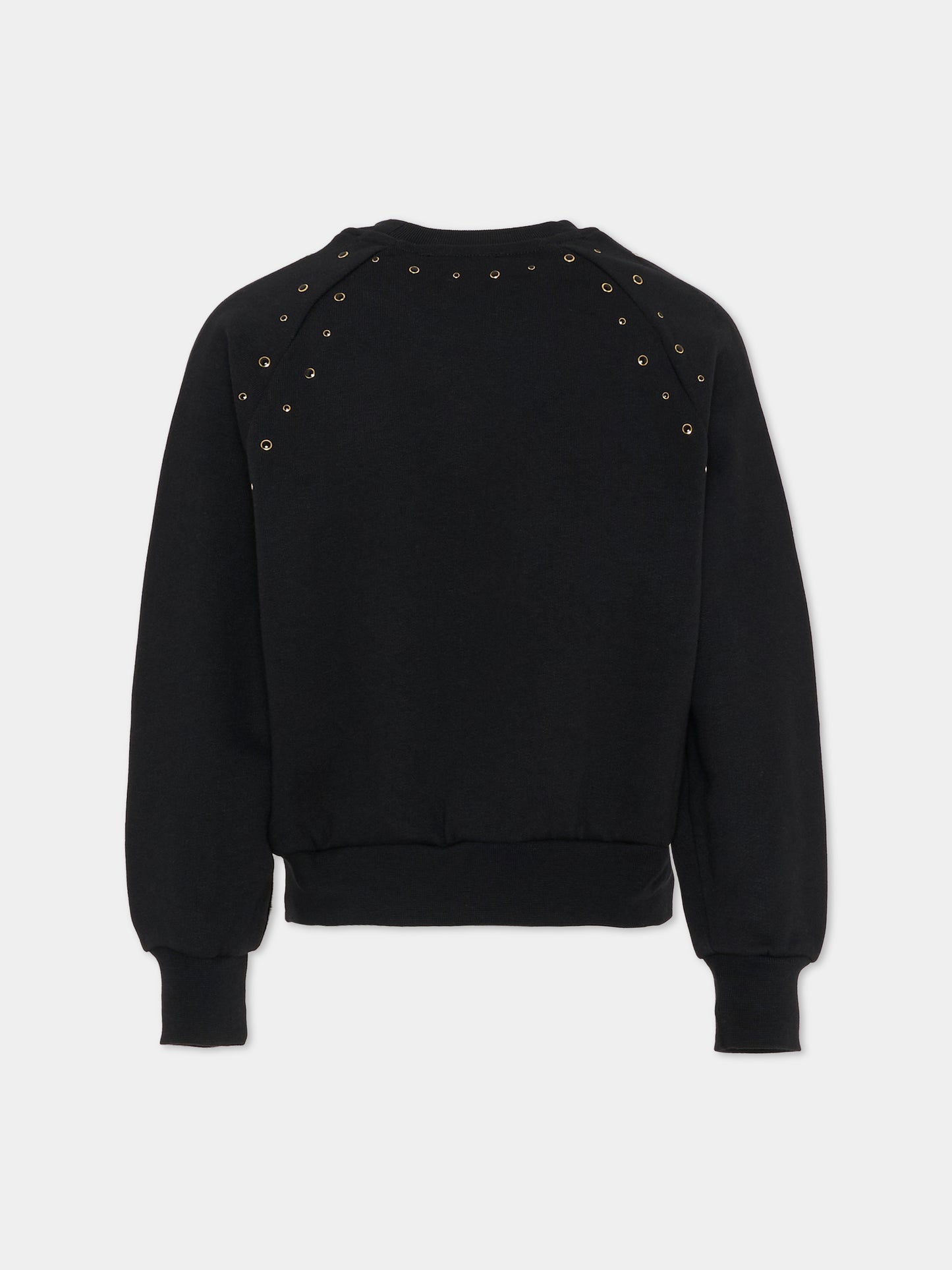 Felpa nera per bambina con borchie,Msgm Kids,F5MSJGSW148 110