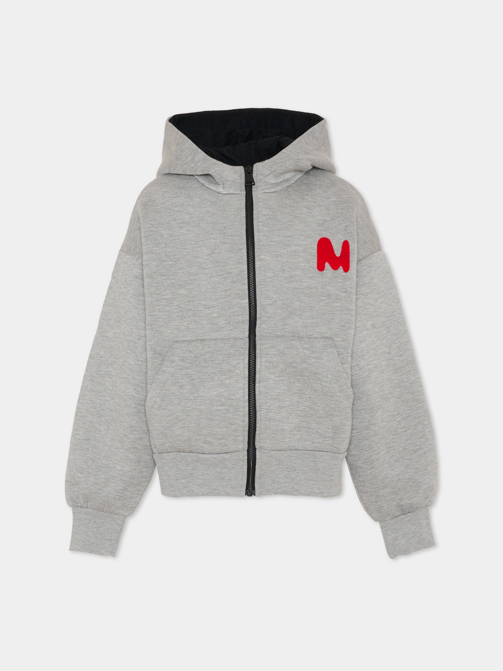 Felpa grigia per bambina con logo,Msgm Kids,F5MSJGZH194 107