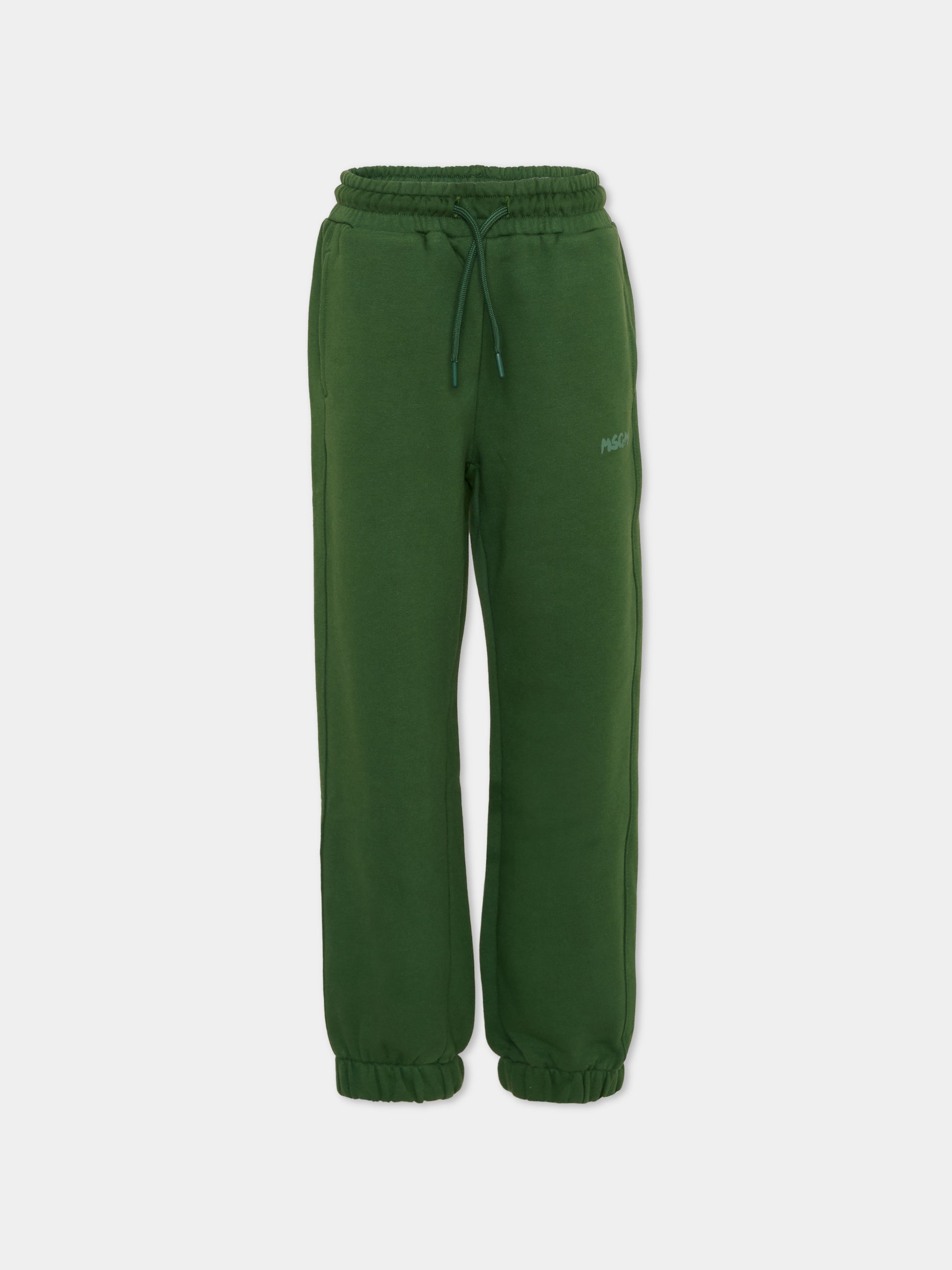 Pantaloni verdi per bambini con logo,Msgm Kids,F5MSJUFP023 MS039