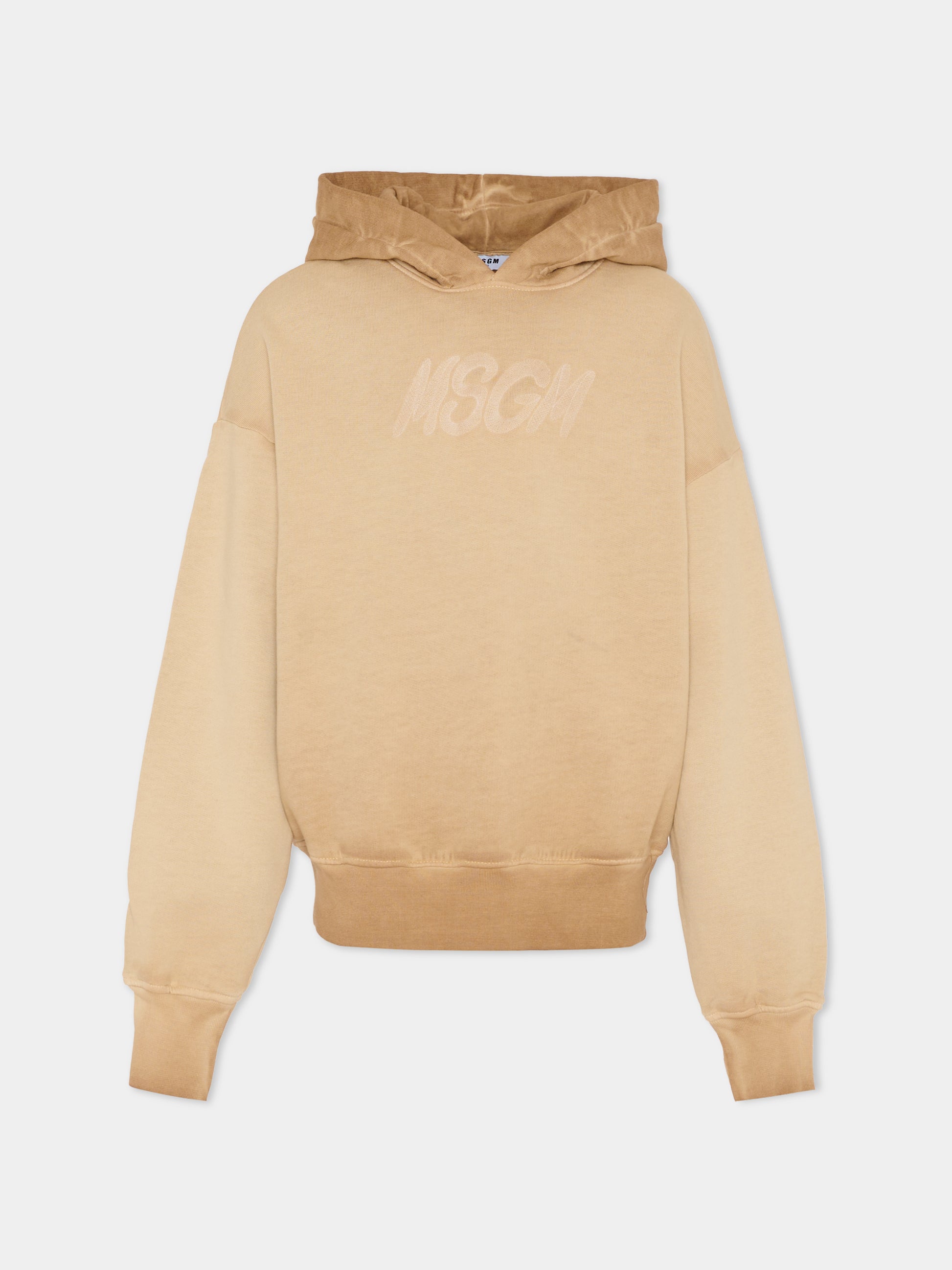 Felpa beige per bambini con logo,Msgm Kids,F5MSJUHS020 MS030