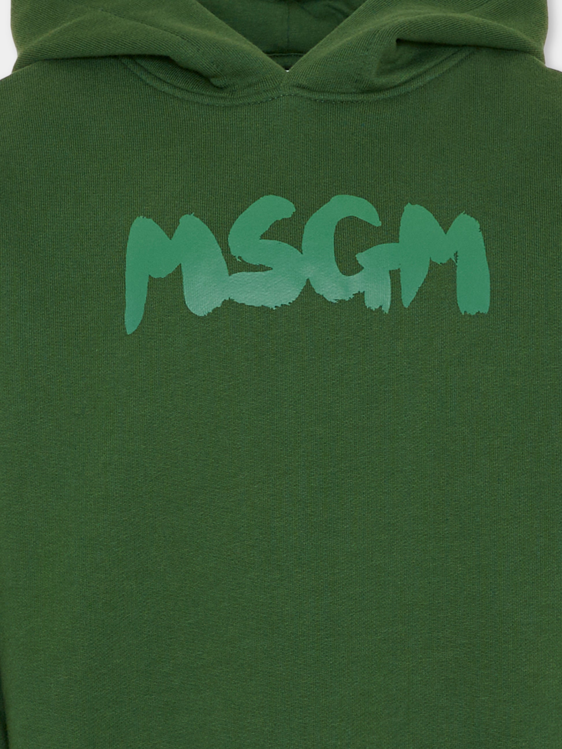 Felpa verde per bambini con logo,Msgm Kids,F5MSJUHS021 MS039