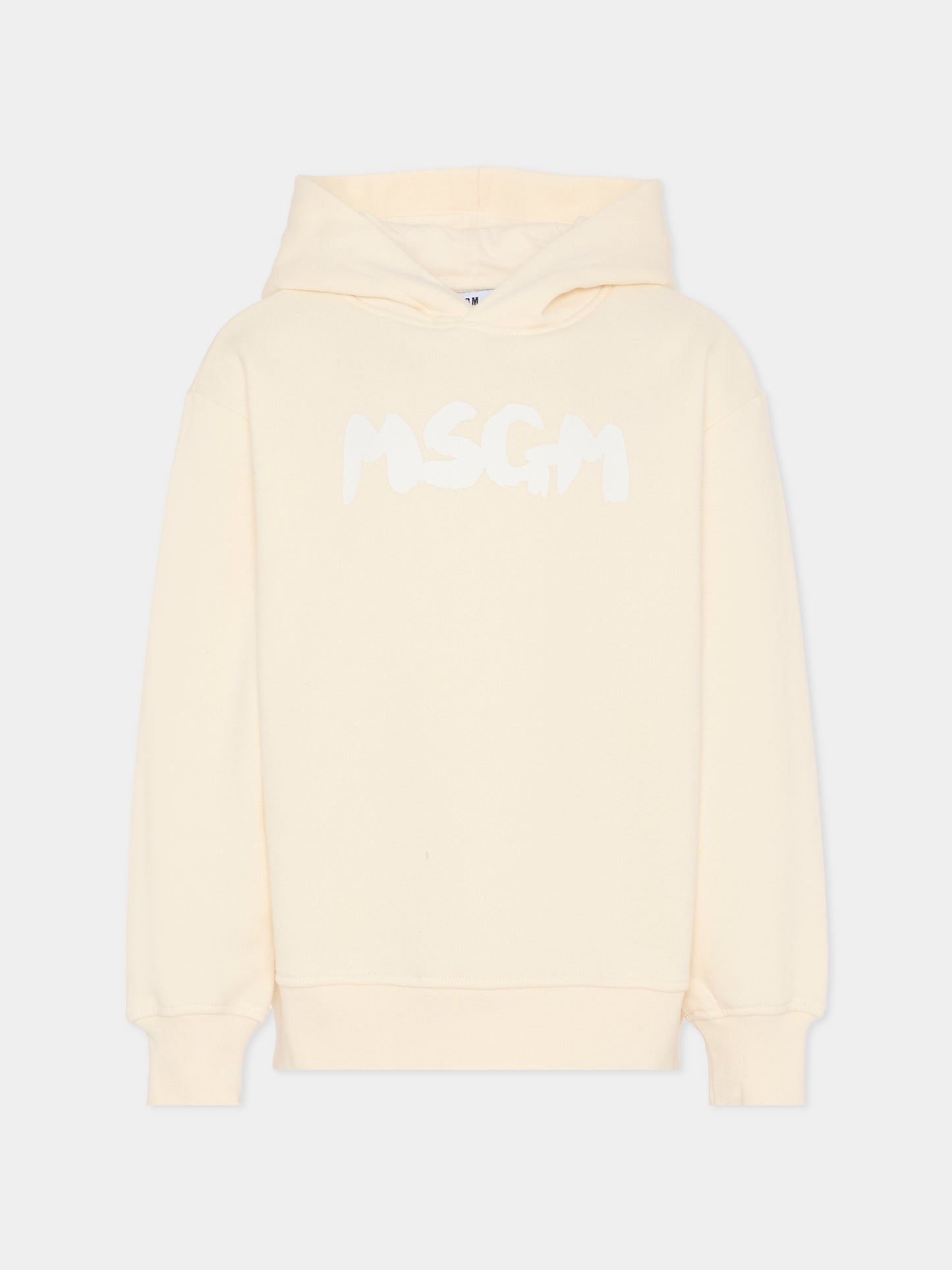 Felpa avorio per bambini con logo,Msgm Kids,F5MSJUHS021 013