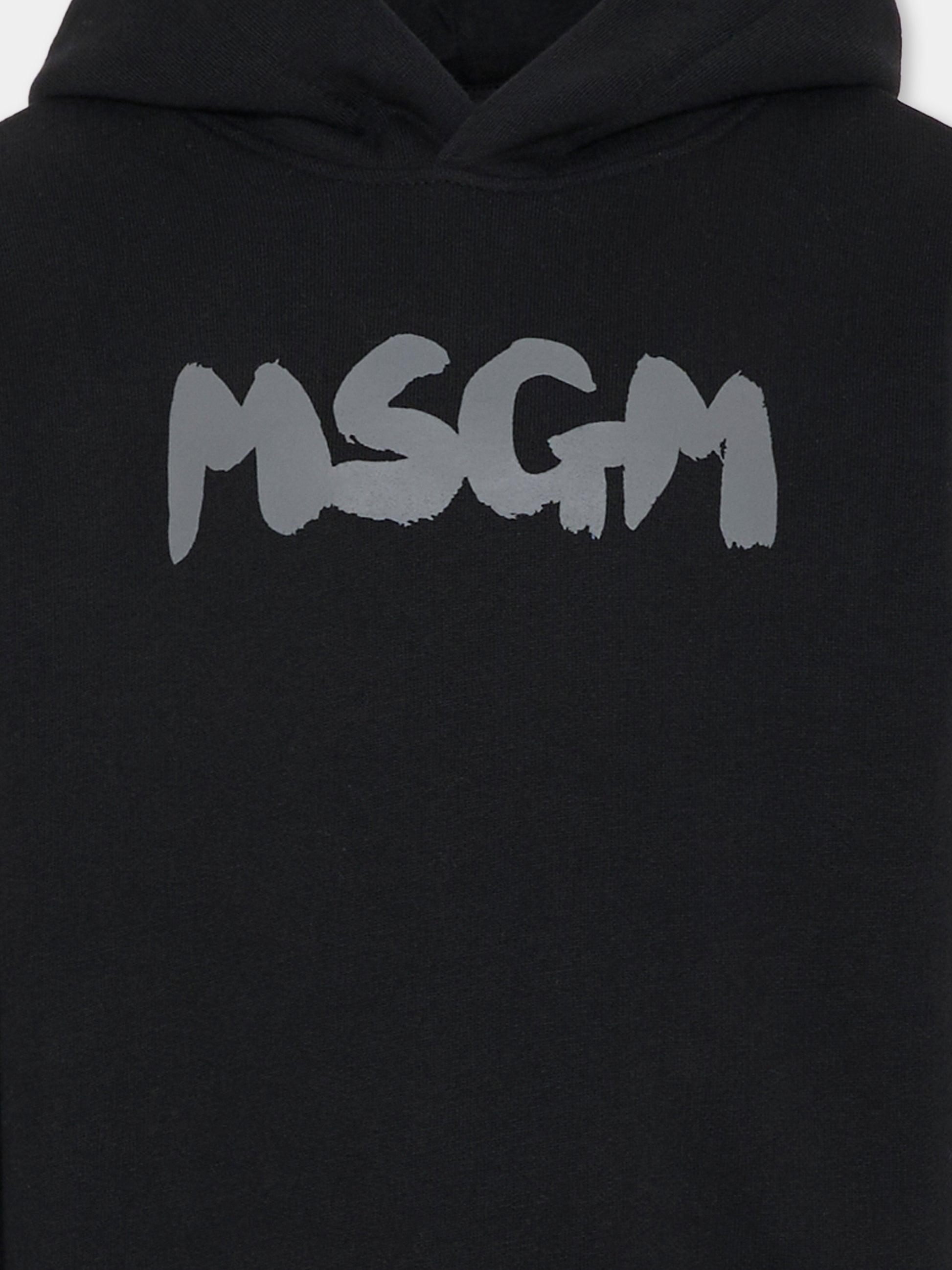 Felpa nera per bambini con logo,Msgm Kids,F5MSJUHS021 110