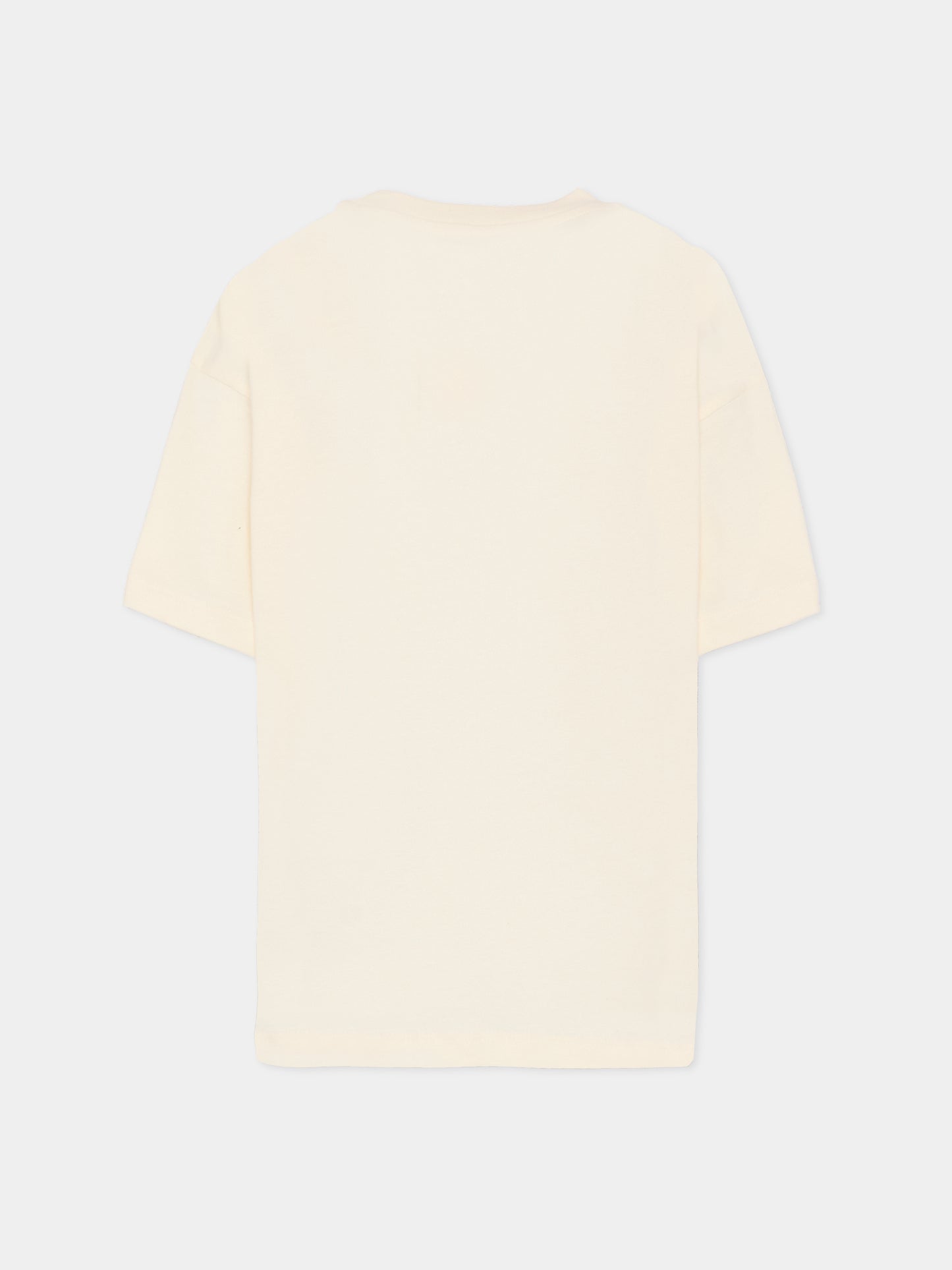 T-shirt avorio per bambino con logo,Msgm Kids,F5MSJUTH050 013