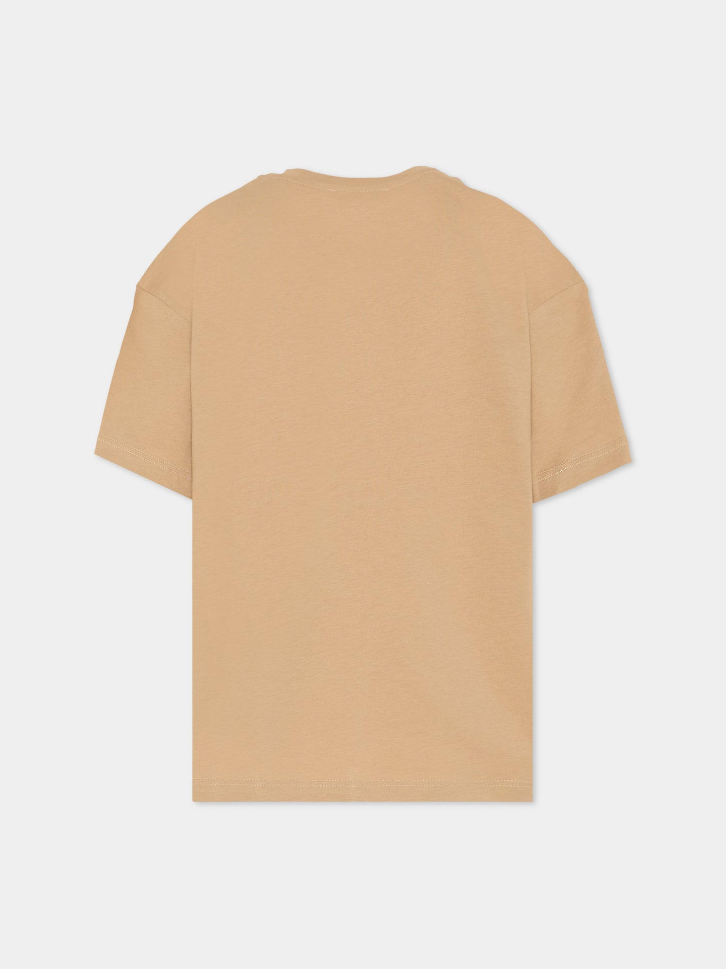 T-shirt beige per bambino con logo,Msgm Kids,F5MSJUTH050 MS030