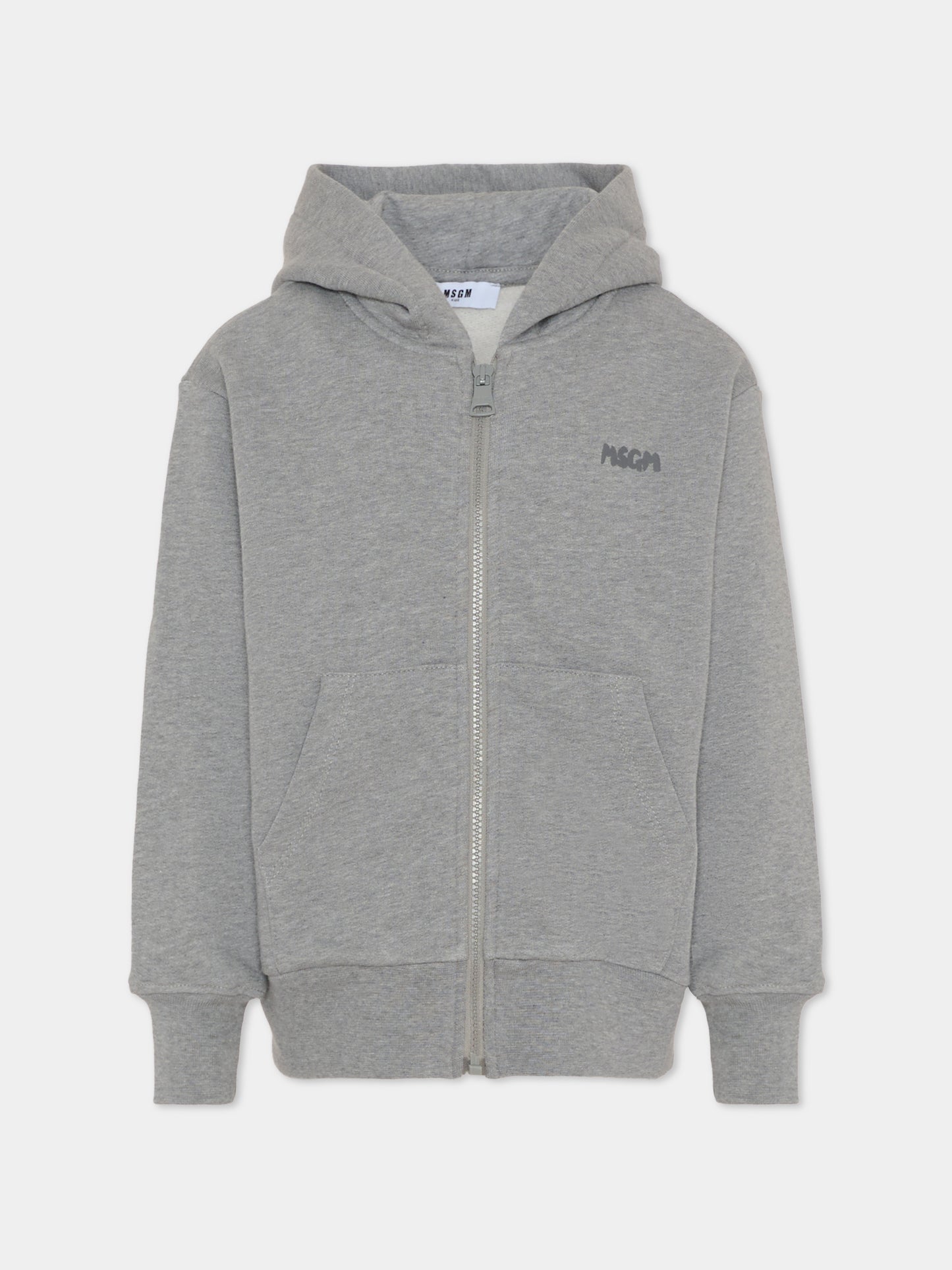 Felpa grigia per bambini con logo,Msgm Kids,F5MSJUZH002 104