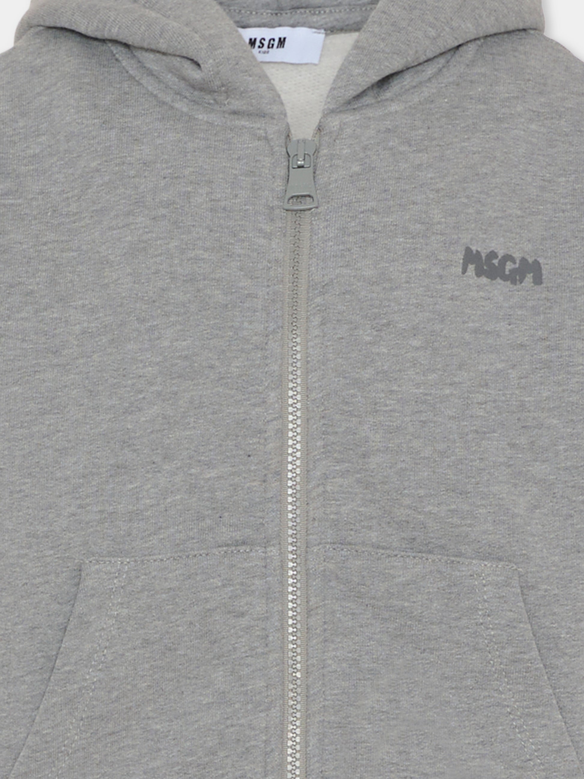 Felpa grigia per bambini con logo,Msgm Kids,F5MSJUZH002 104
