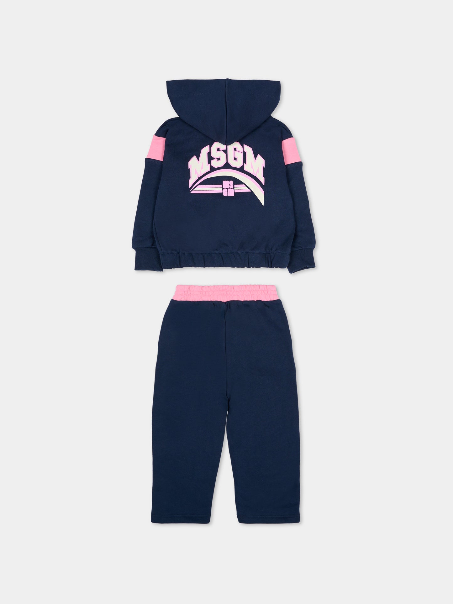 Completo blu per neonata con logo,Msgm Kids,F5MSNGSF291 MS032