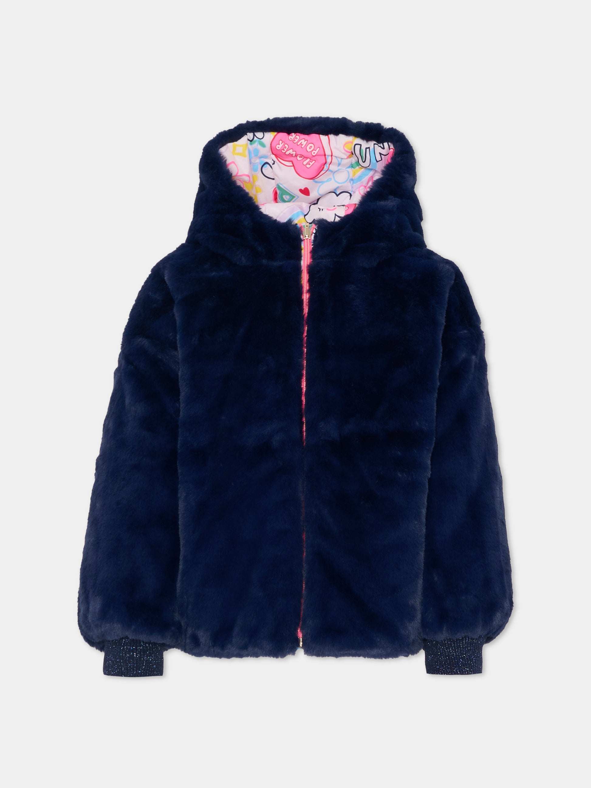 Piumino reversibile multicolor per bambina con stampa graffiti,Billieblush,U20432 473