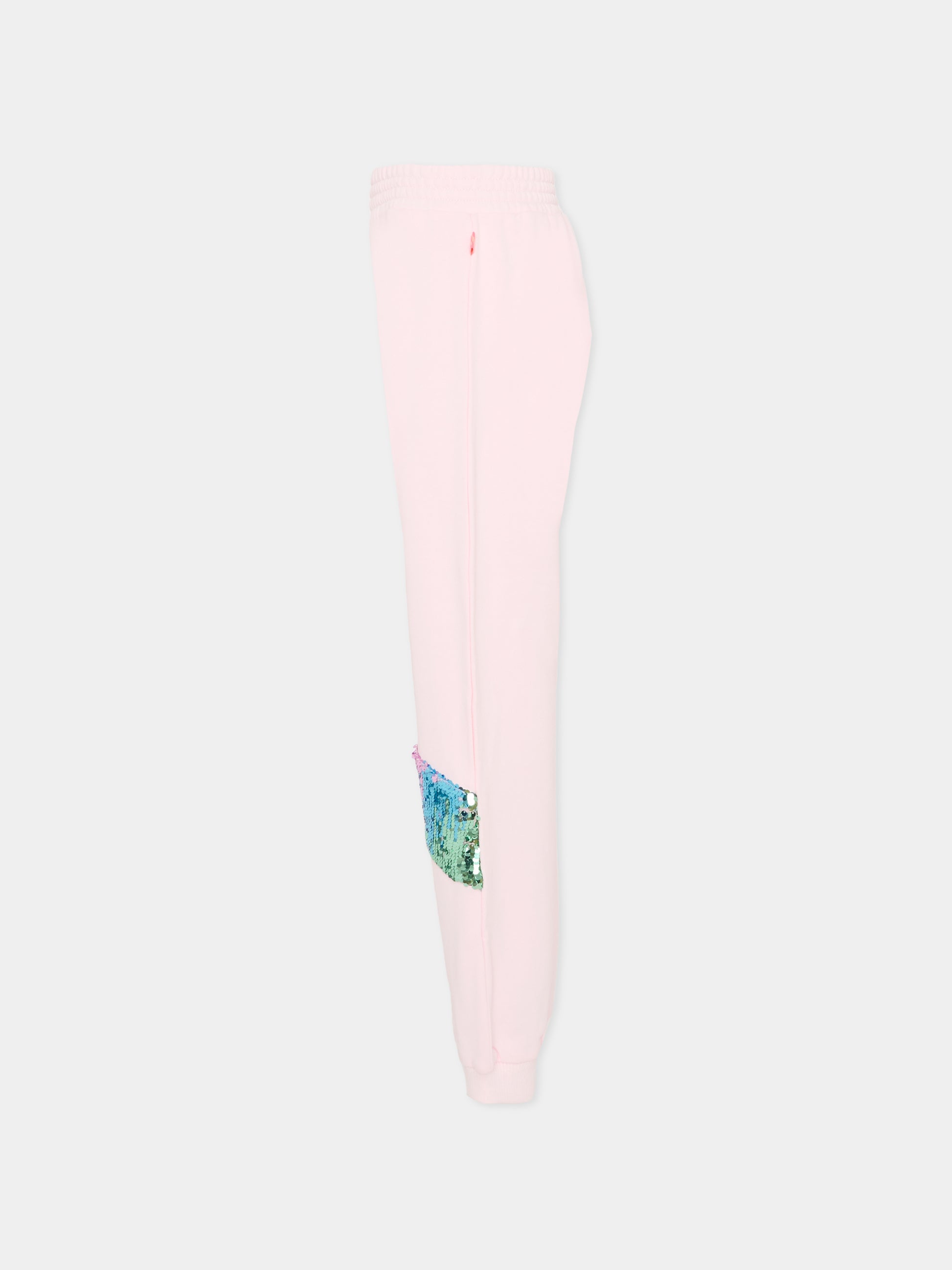 Pantaloni rosa per bambina con paillettes,Billieblush,U20441 44L
