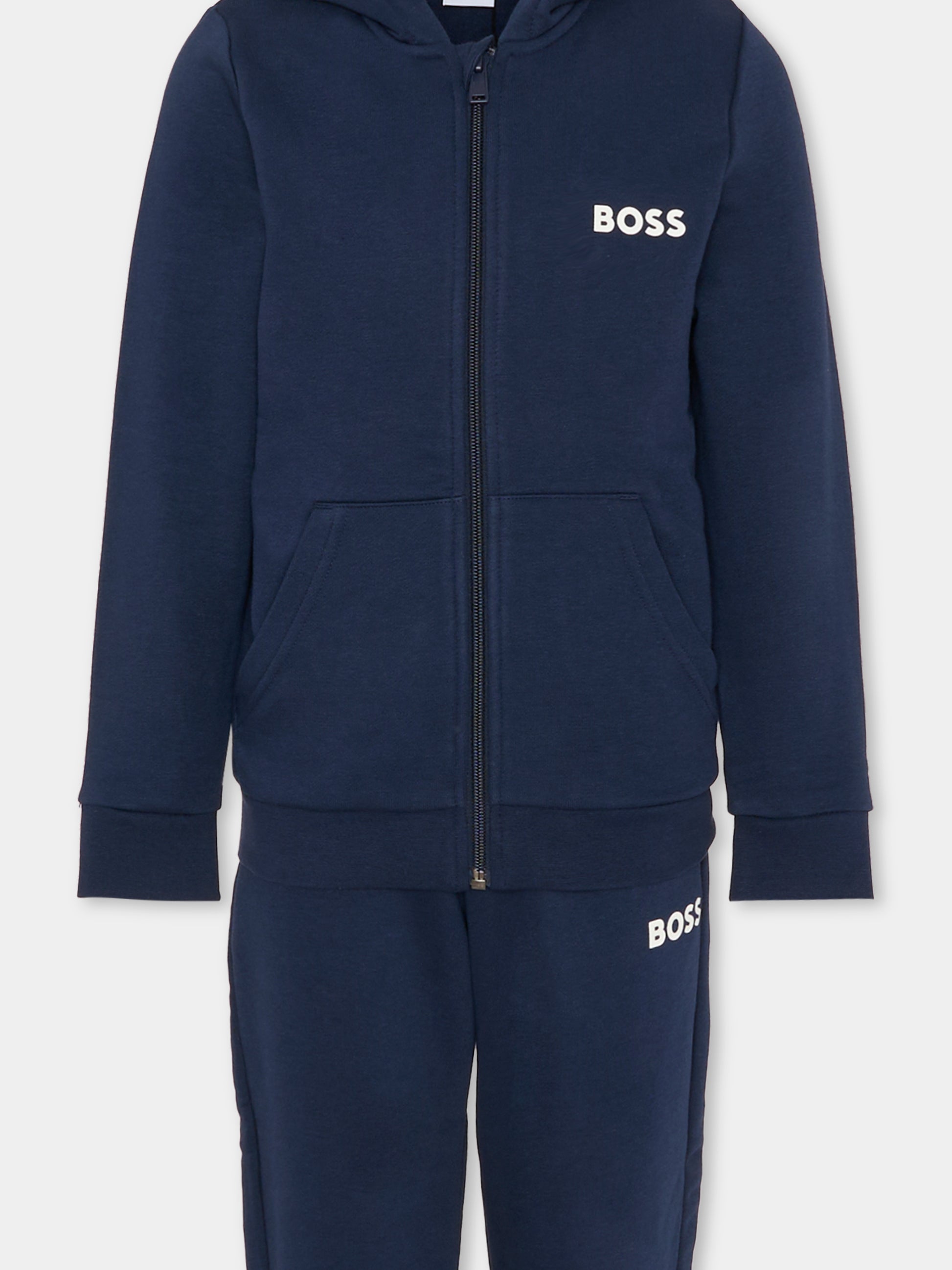 Completo blu per bambino con logo,Boss,J51136 849
