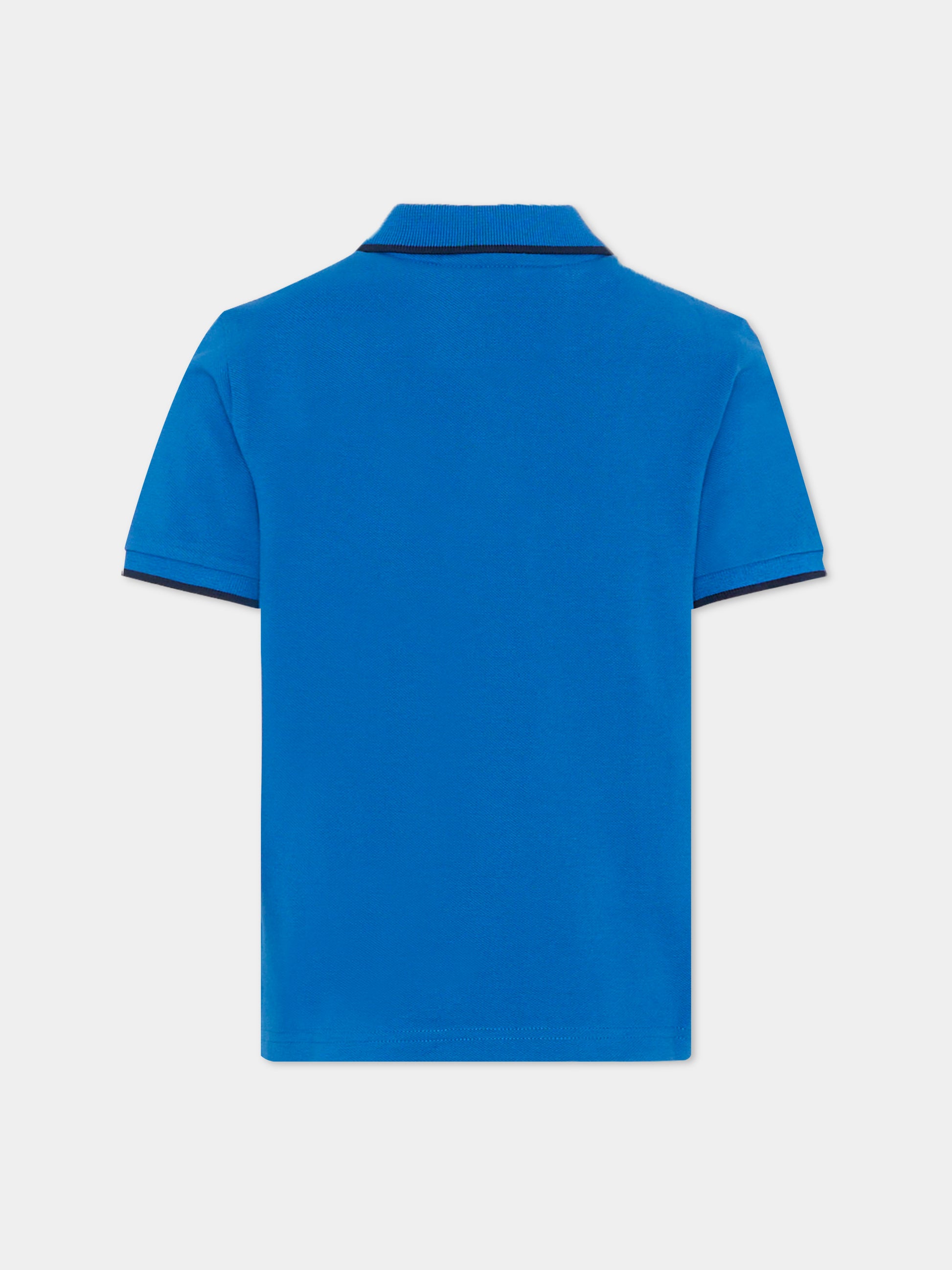 Polo blu per bambino con logo,Boss,J51163 87A