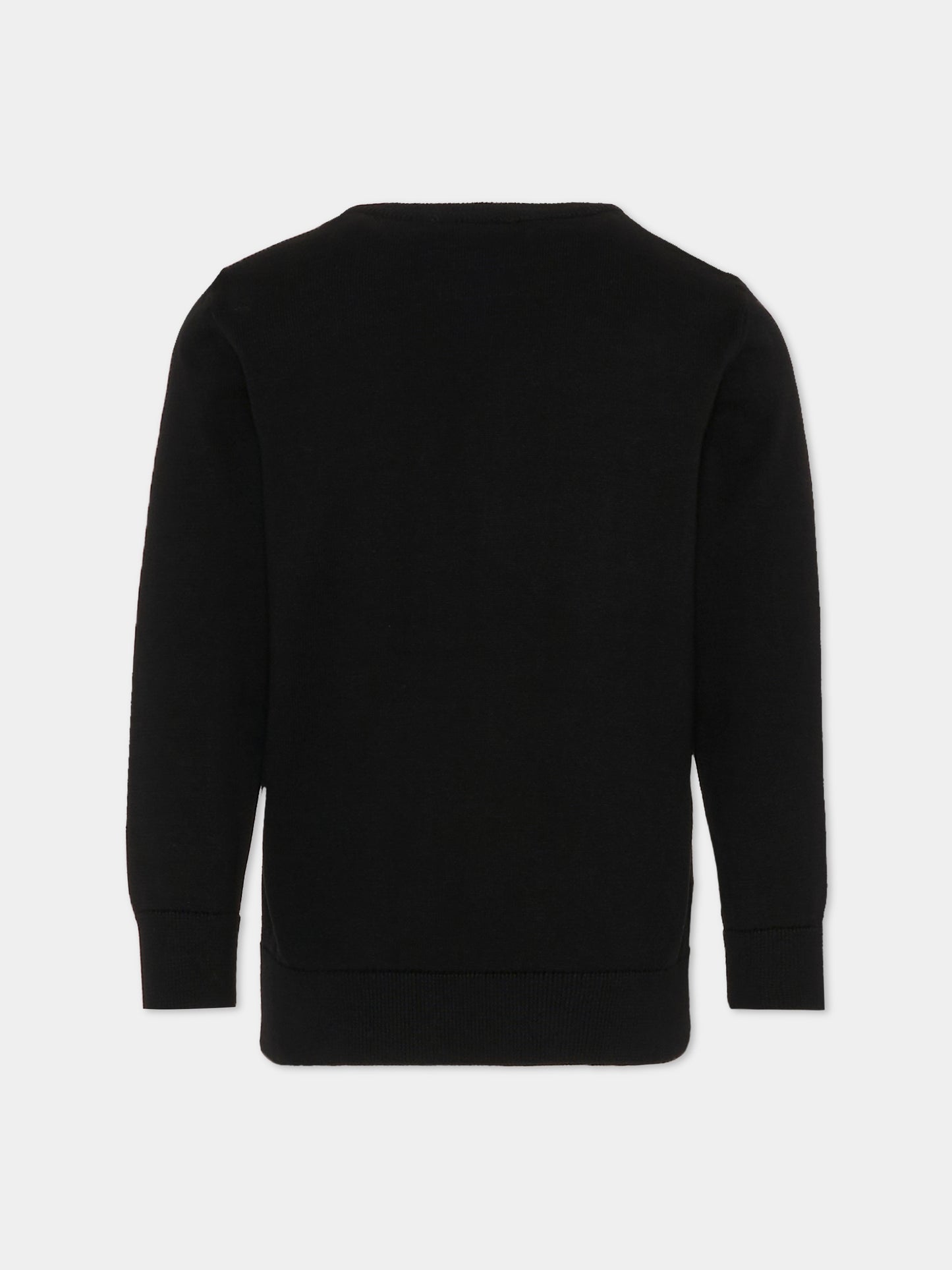 Maglione nero per bambino con logo,Boss,J51182 09B