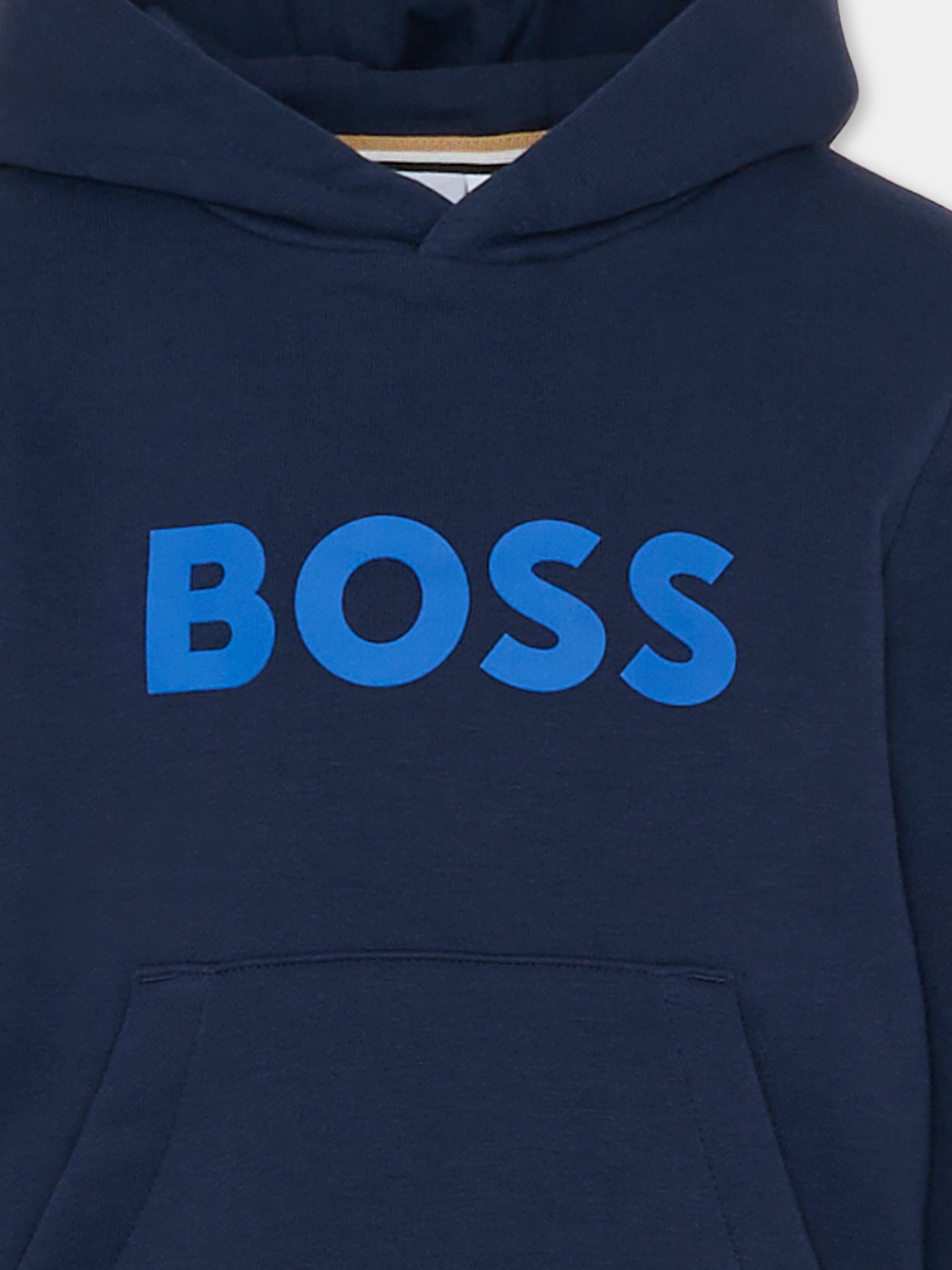 Felpa blu per bambino con logo,Boss,J51187 849
