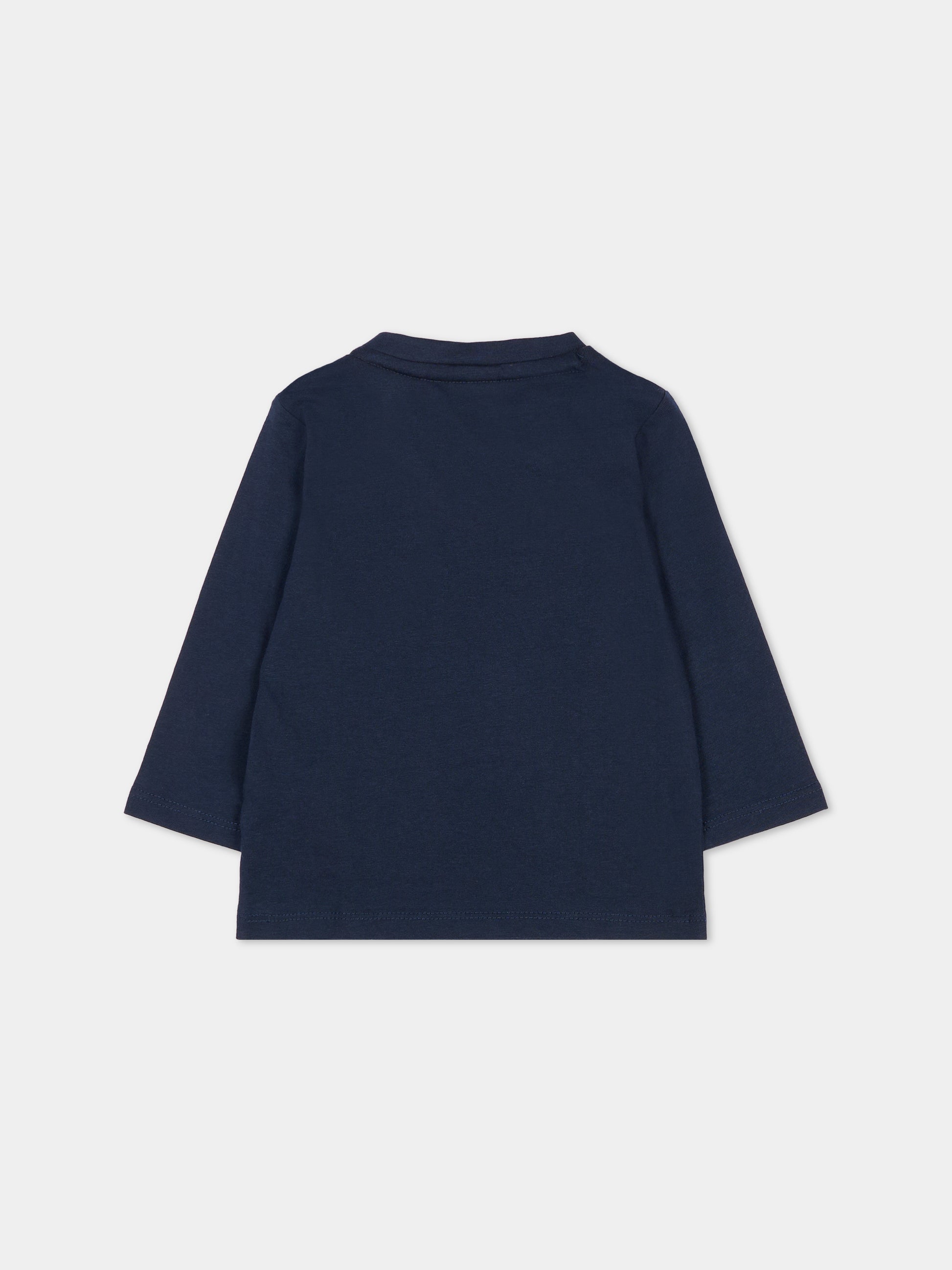 T-shirt blu per neonato con logo,Boss,J51291 849