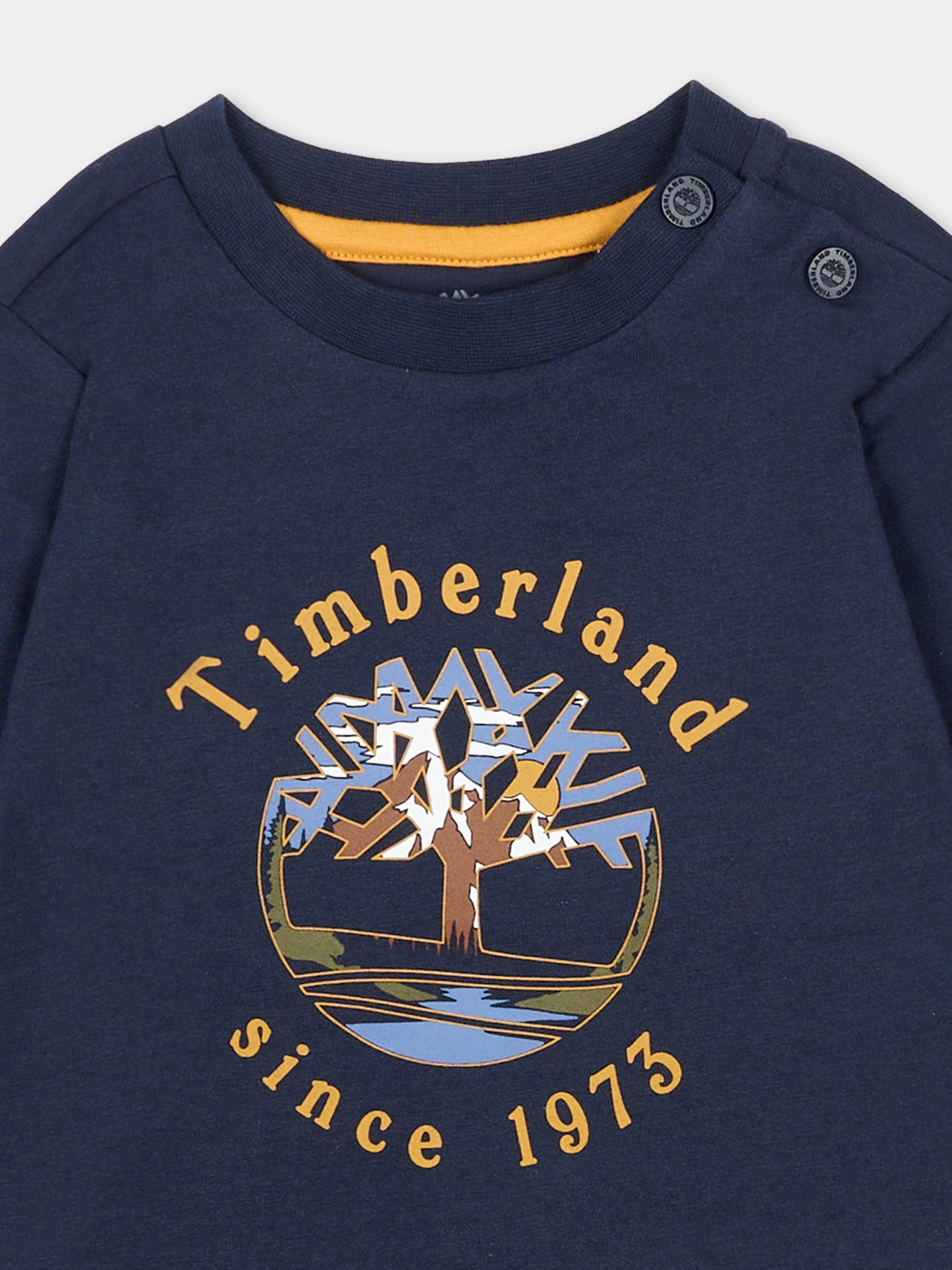 T-shirt blu per neonato con logo,Timberland,T60255 83D