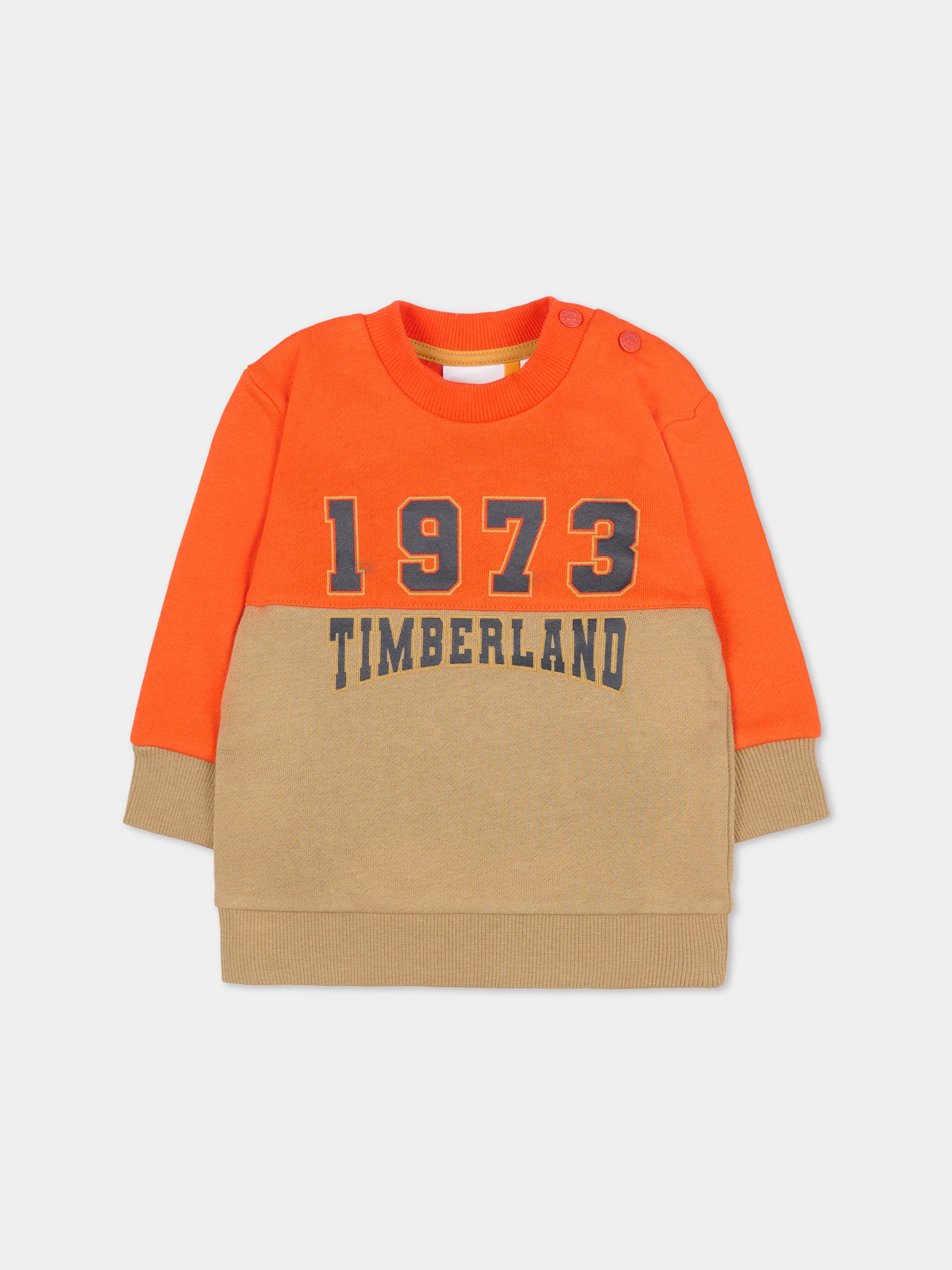 Felpa rossa per neonato con logo,Timberland,T60257 98G