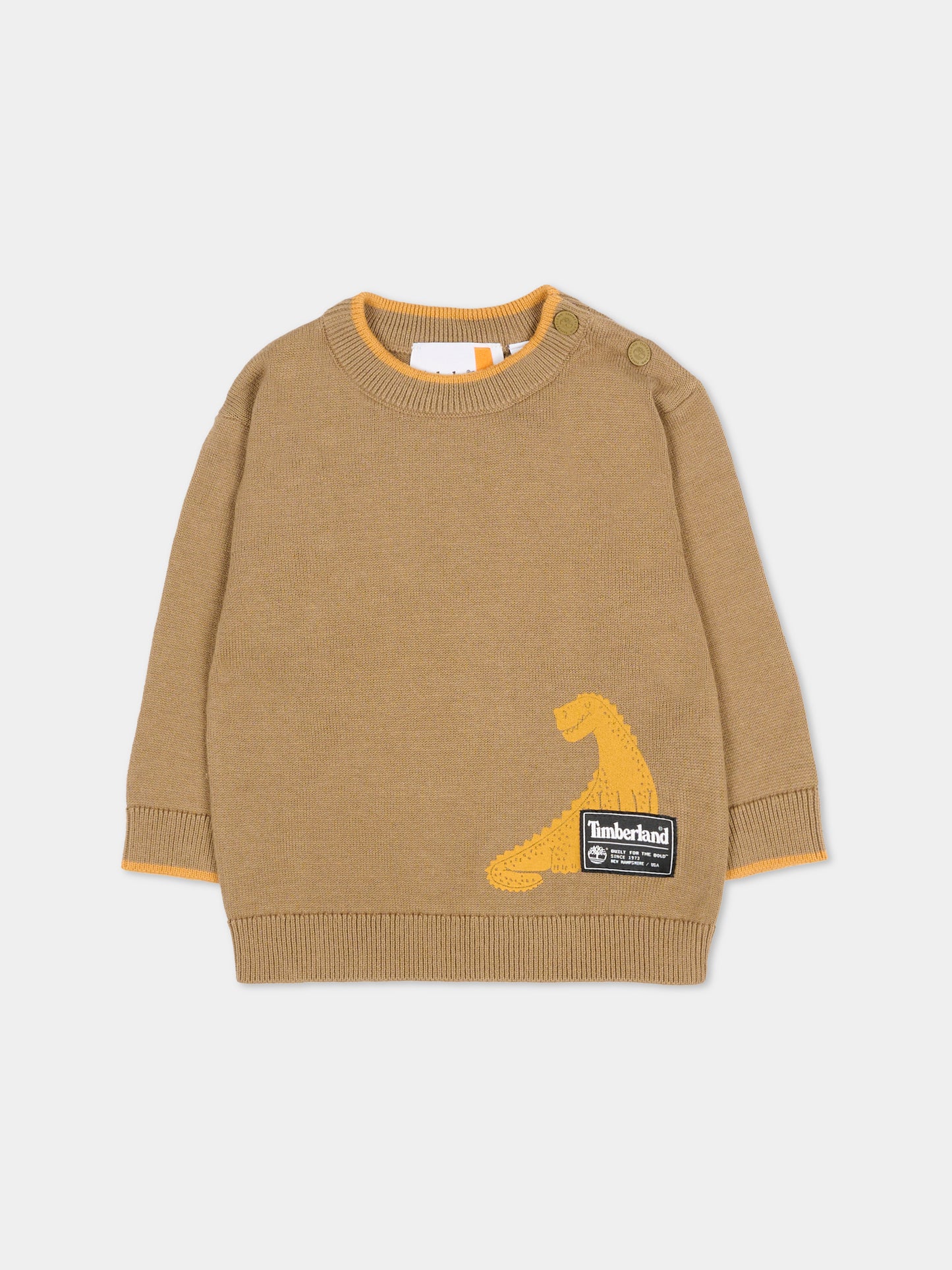 Maglione verde per neonato con dinosauro,Timberland,T60261 260