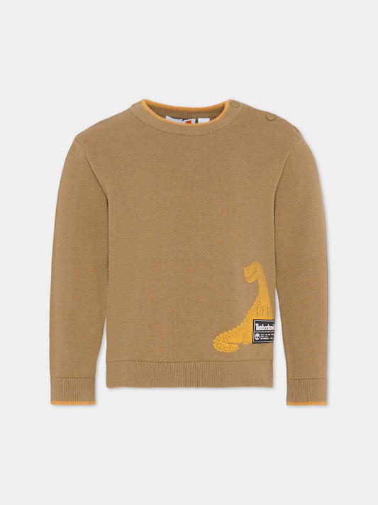 Maglione verde per bambino con dinosauro,Timberland,T60261 260