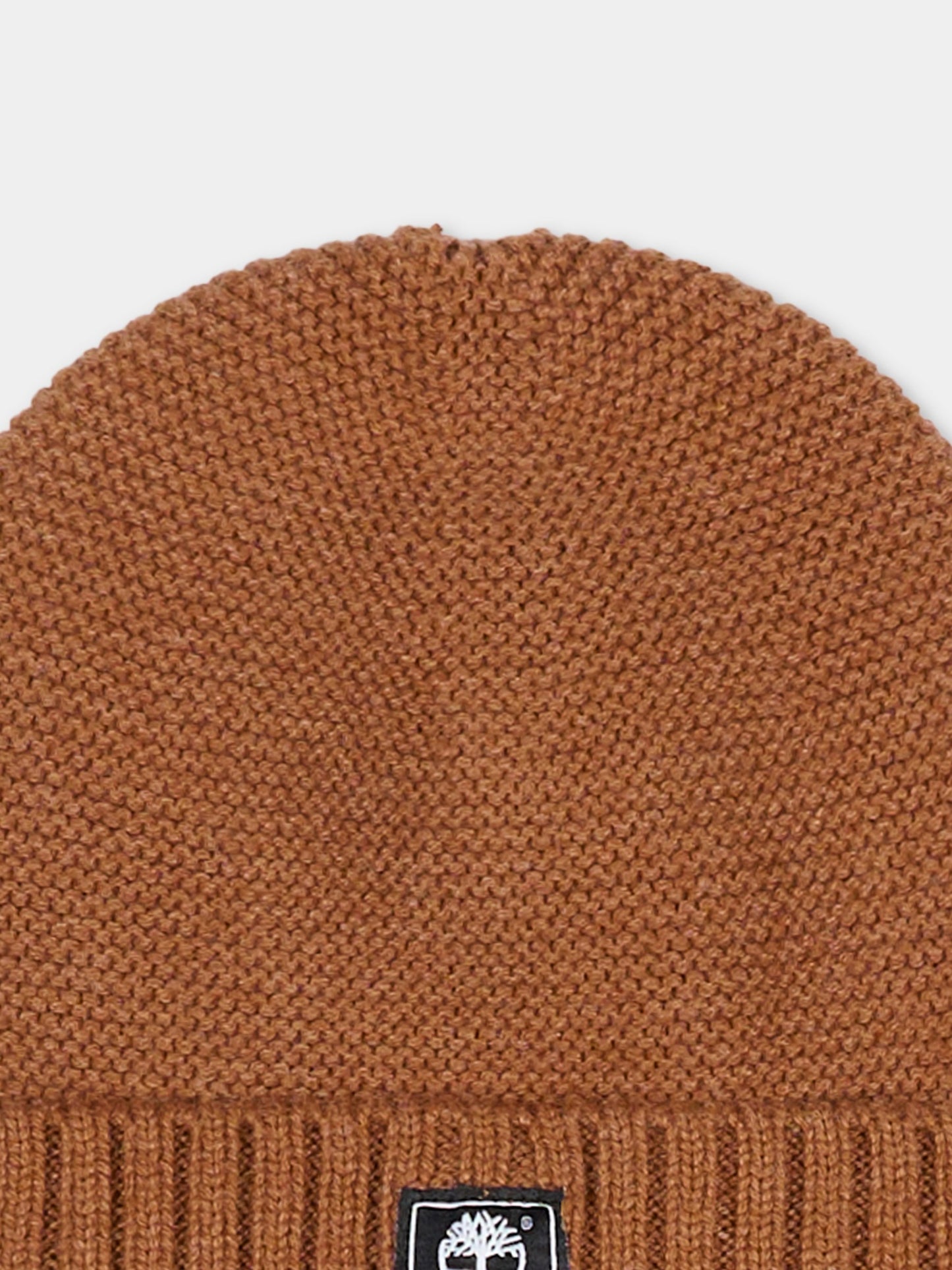 Berretto marrone per neonato con logo,Timberland,T60353 327