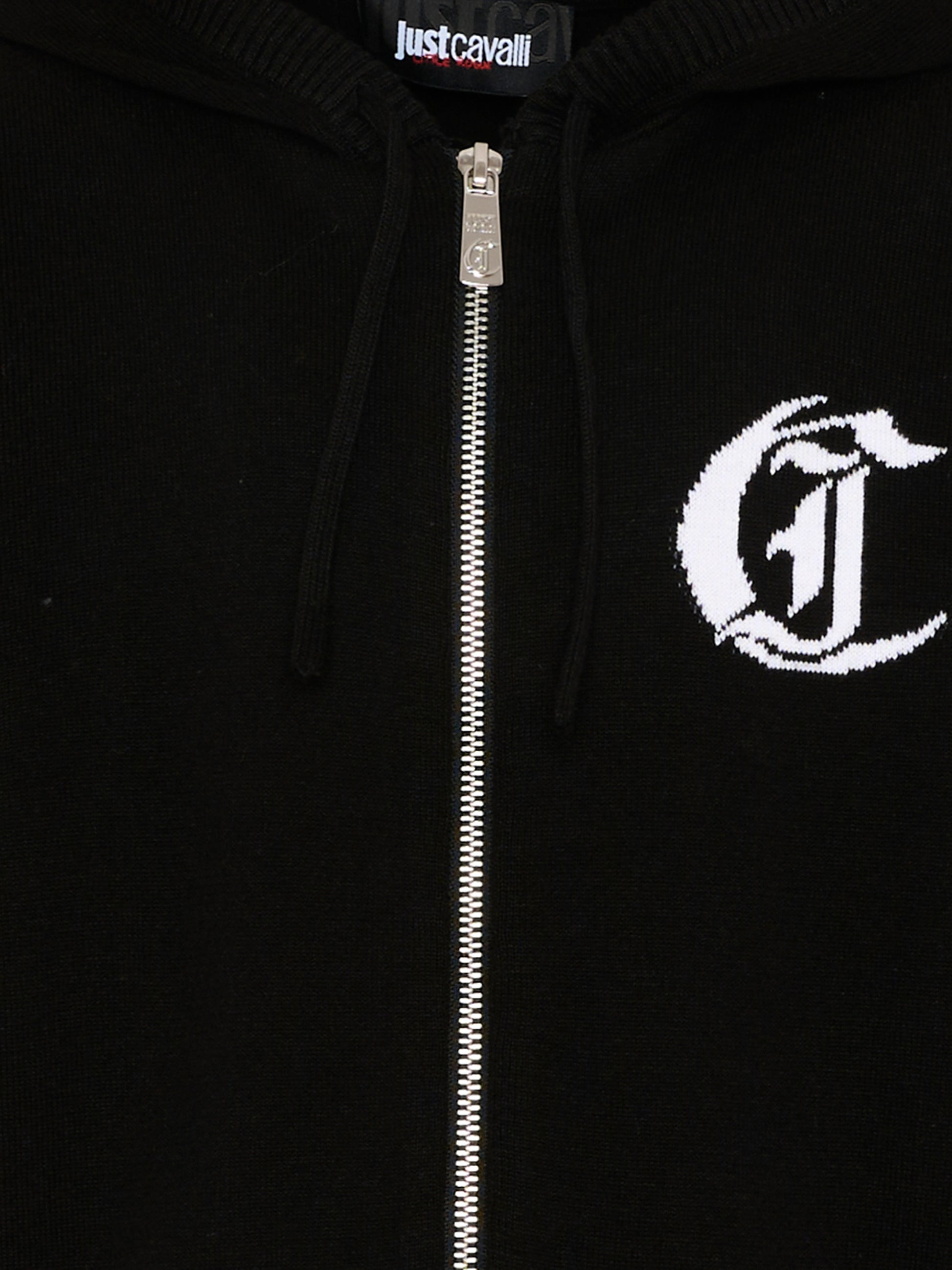 Felpa nera per bambini con logo,Just Cavalli Kids,JBP26002MA BLACK