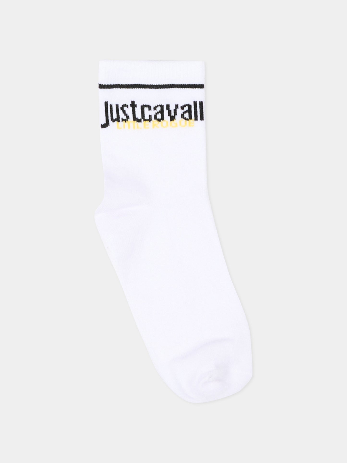 Calzini bianchi per bambini con logo,Just Cavalli Kids,JBP26007CZ WHITE