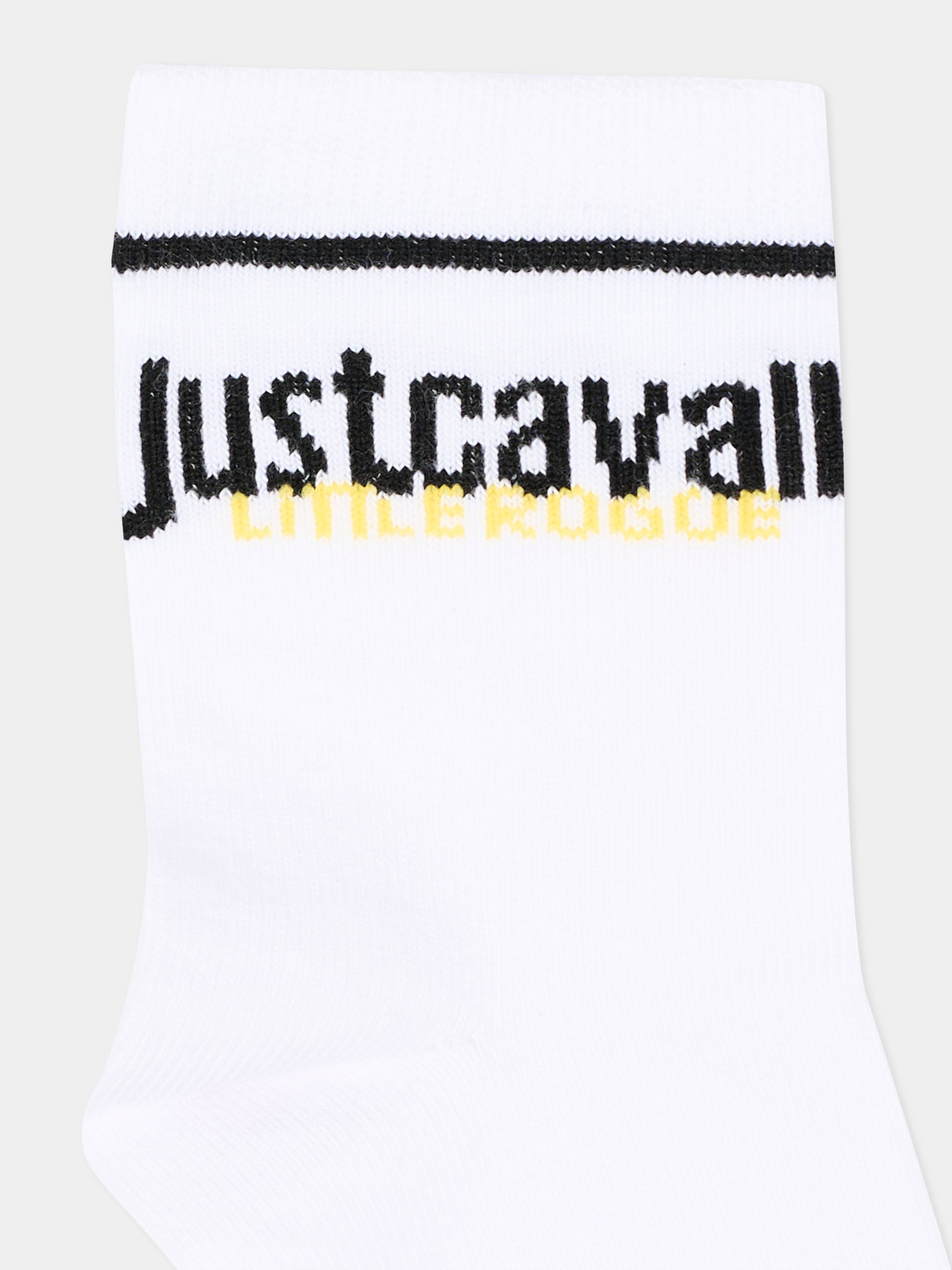 Calzini bianchi per bambini con logo,Just Cavalli Kids,JBP26007CZ WHITE