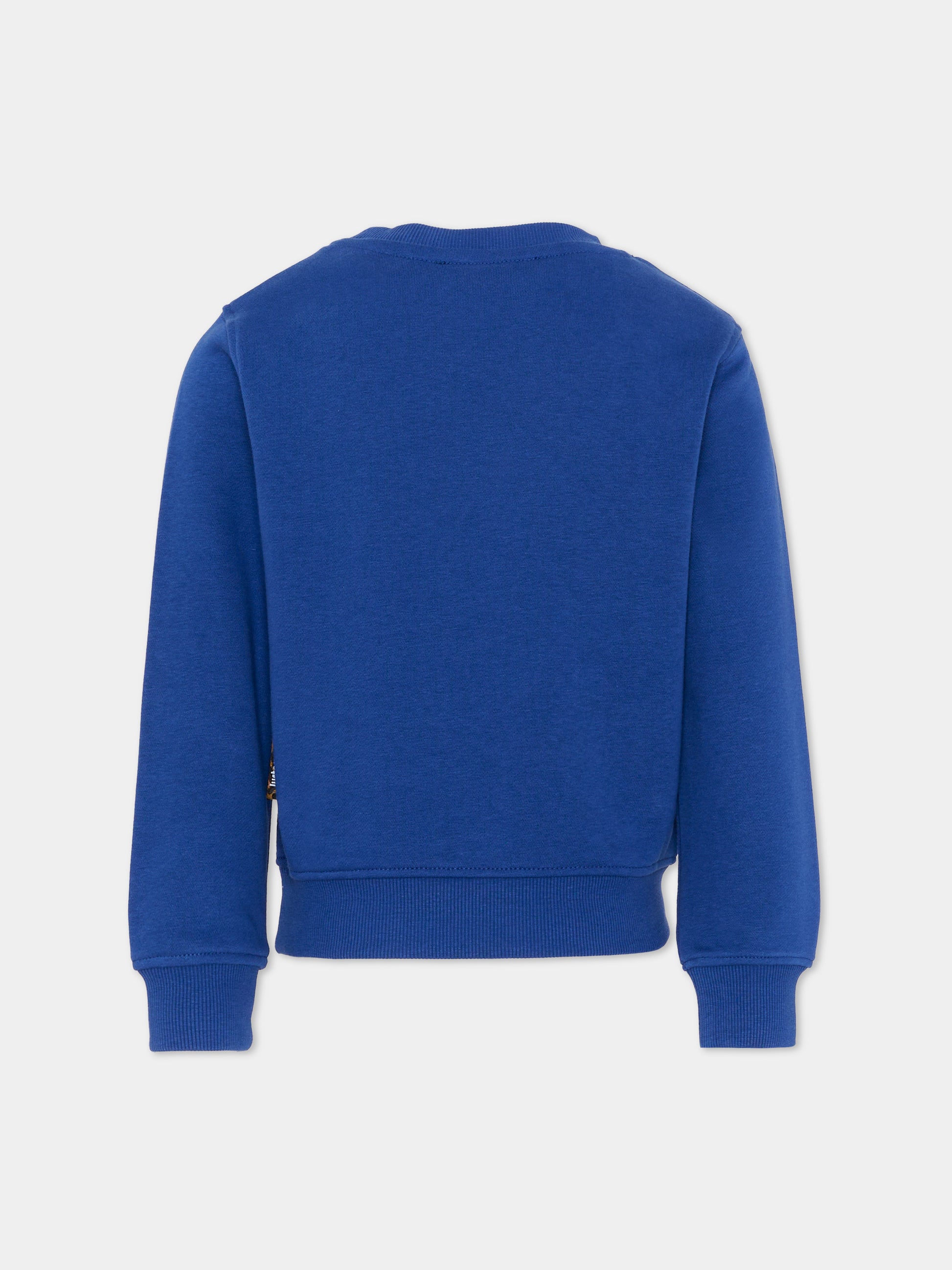 Felpa blu per bambino con logo,Just Cavalli Kids,JBP26009FE BLUE MAZARINE