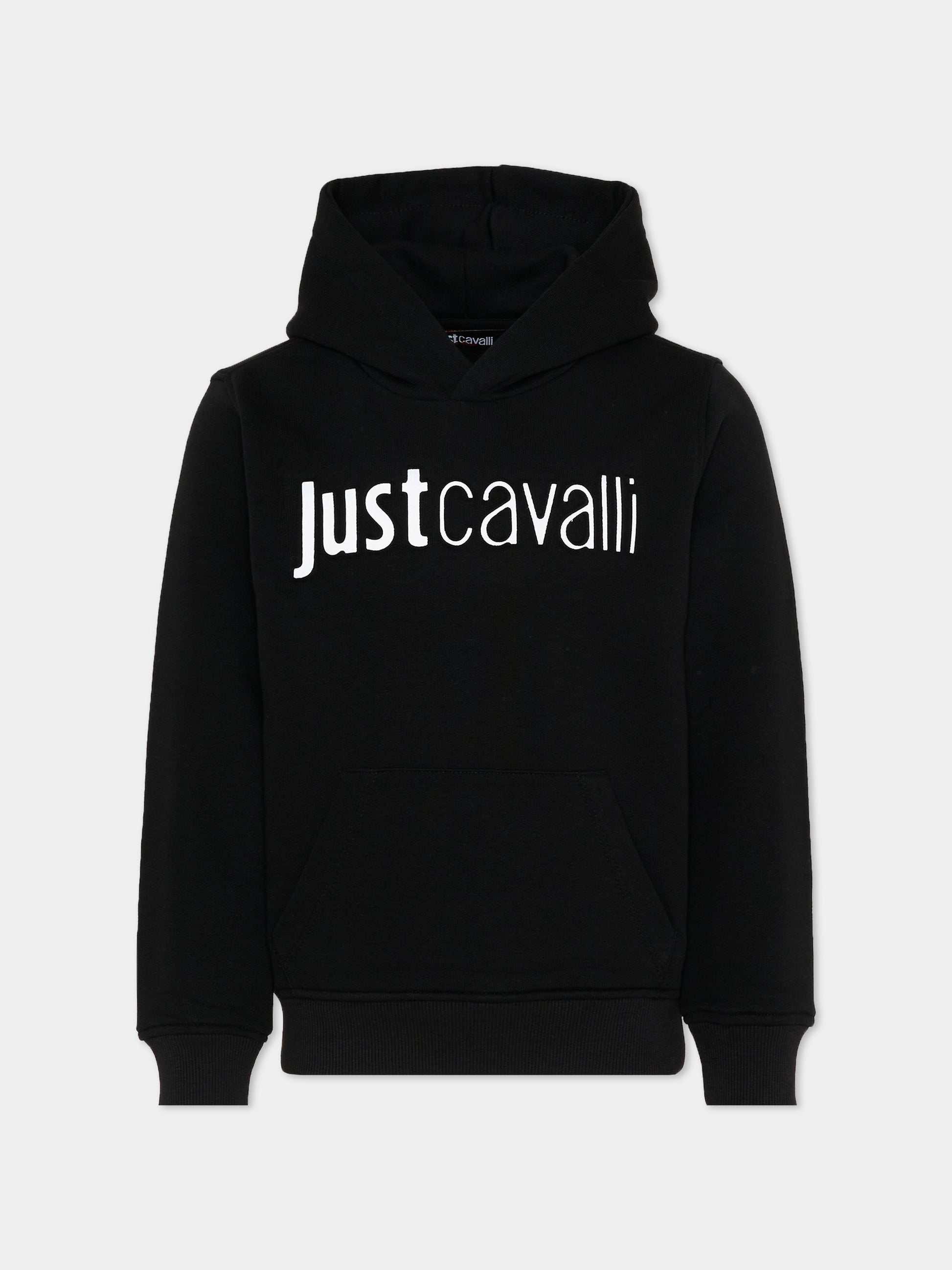 Felpa nera per bambino con logo,Just Cavalli Kids,JBP26012FE BLACK