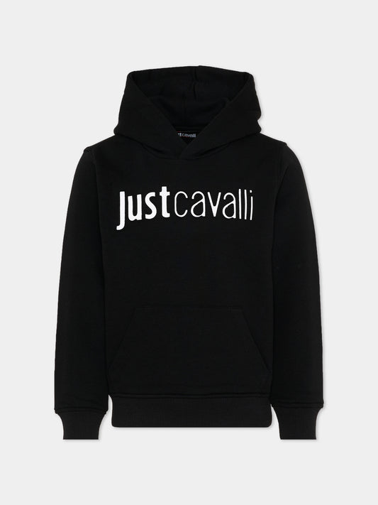 Felpa nera per bambino con logo,Just Cavalli Kids,JBP26012FE BLACK