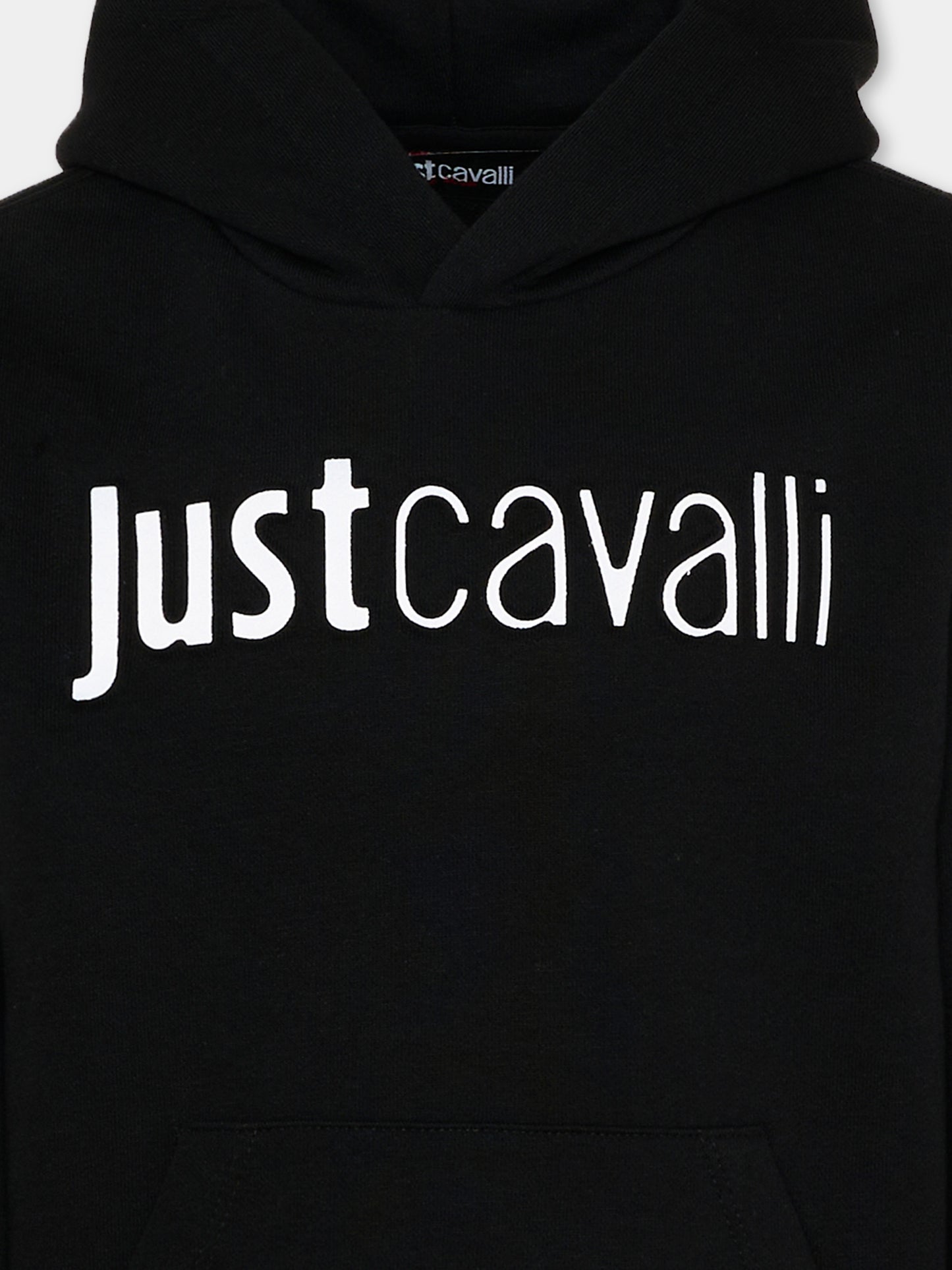 Felpa nera per bambino con logo,Just Cavalli Kids,JBP26012FE BLACK