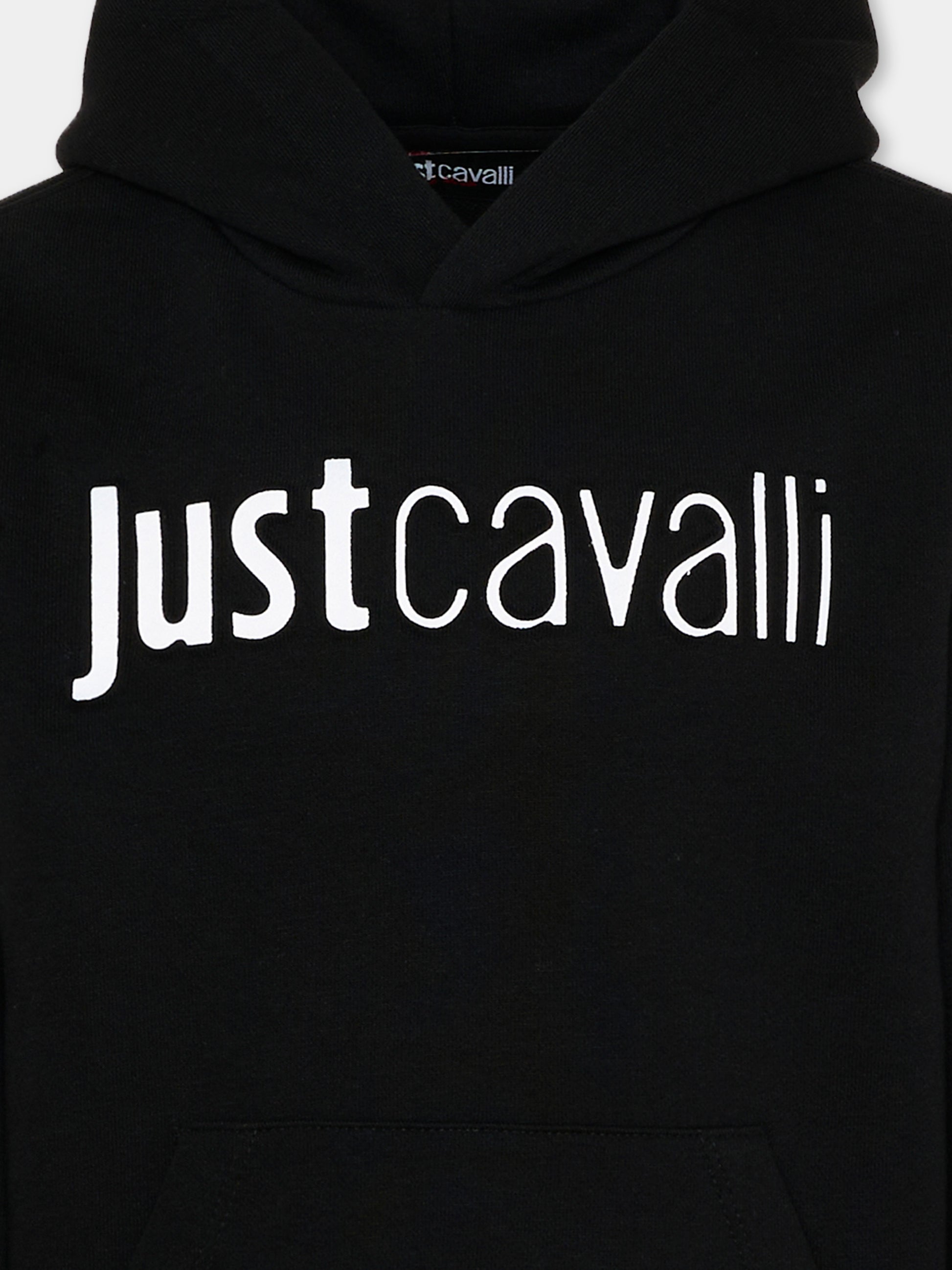 Felpa nera per bambino con logo,Just Cavalli Kids,JBP26012FE BLACK