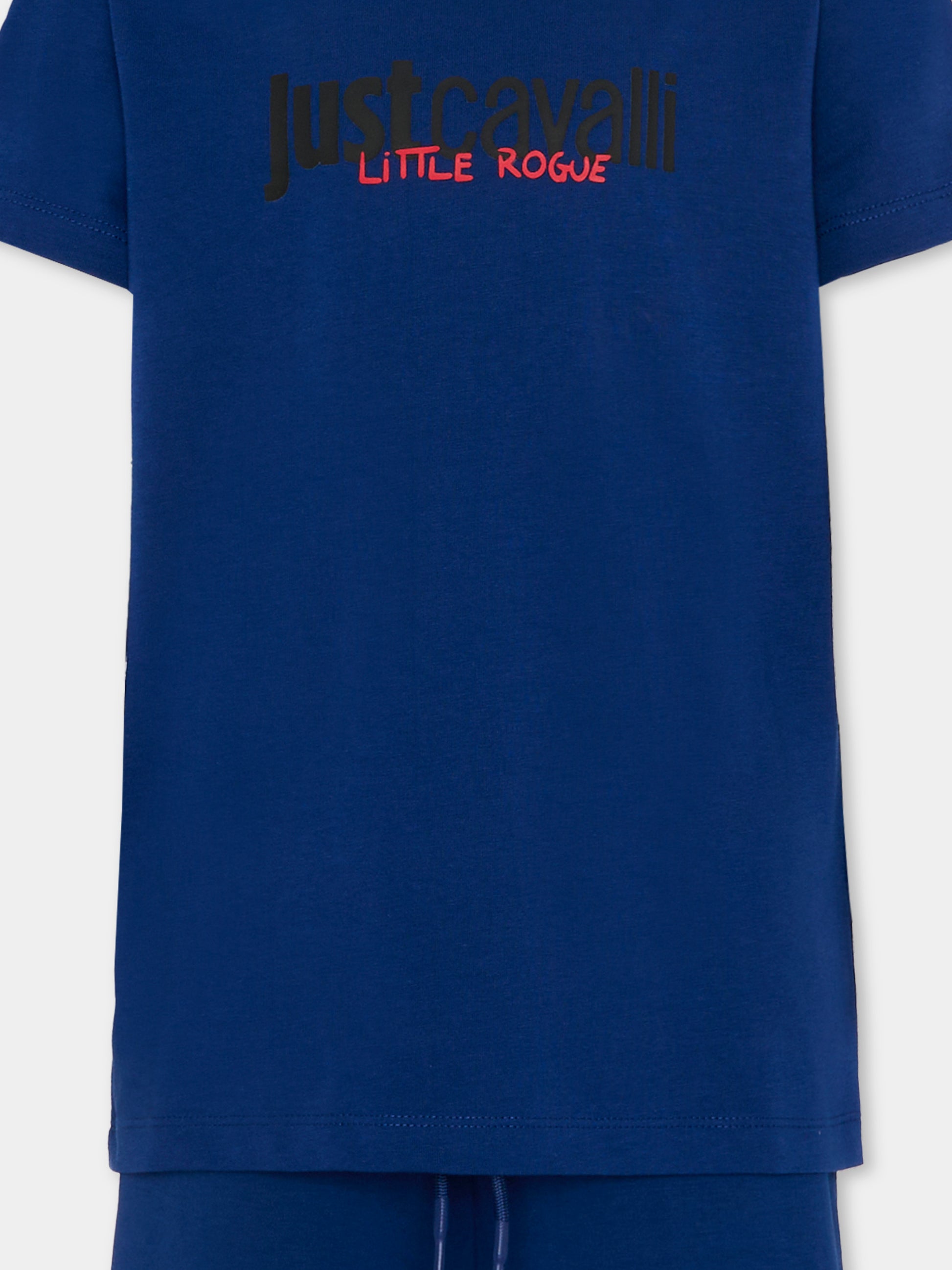 Completo sportivo blu per bambino con logo,Just Cavalli Kids,JBP26023CJ BLUE BELLWHETHER