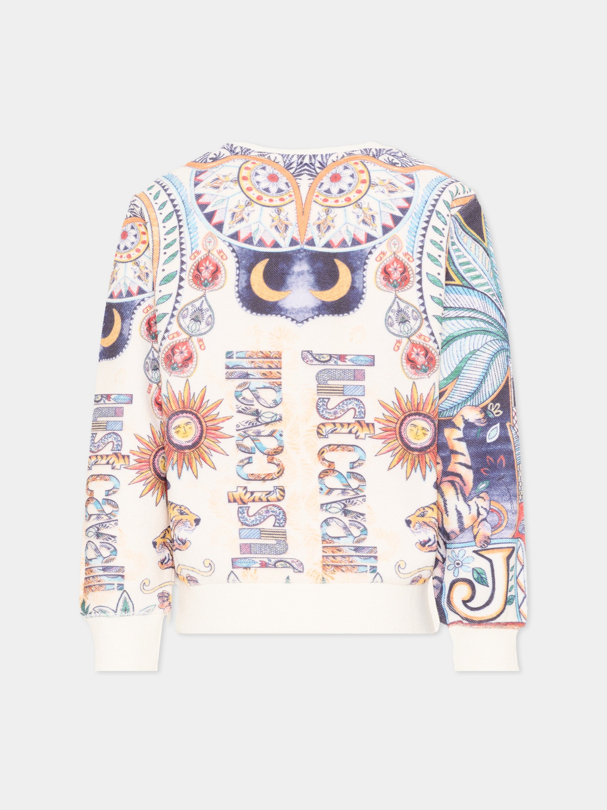 Felpa multicolor per bambino con stampa giungla,Just Cavalli Kids,JBP26063FE INDIA DIGITAL