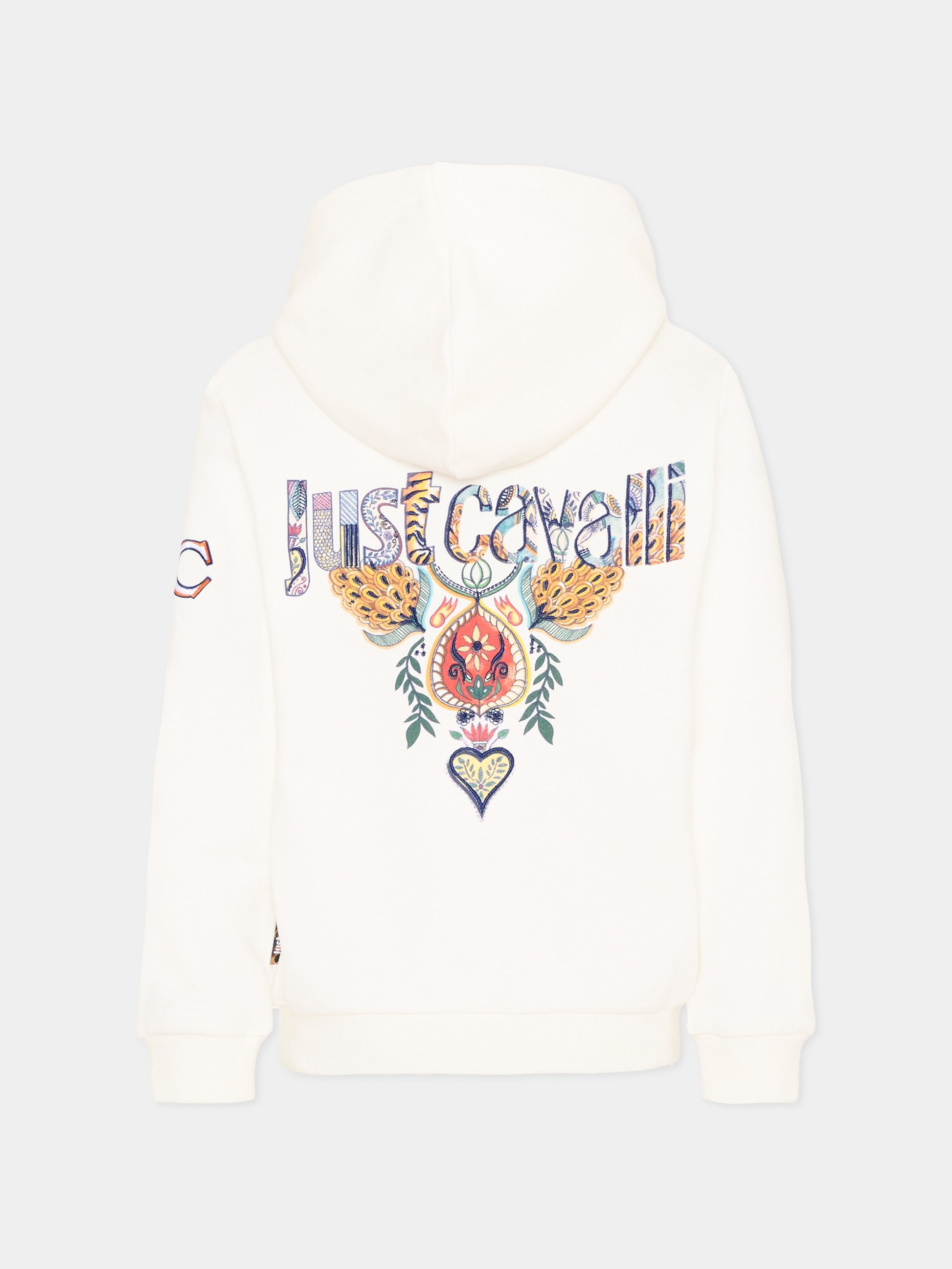 Felpa avorio per bambino con logo,Just Cavalli Kids,JBP26073FE PRISTINE