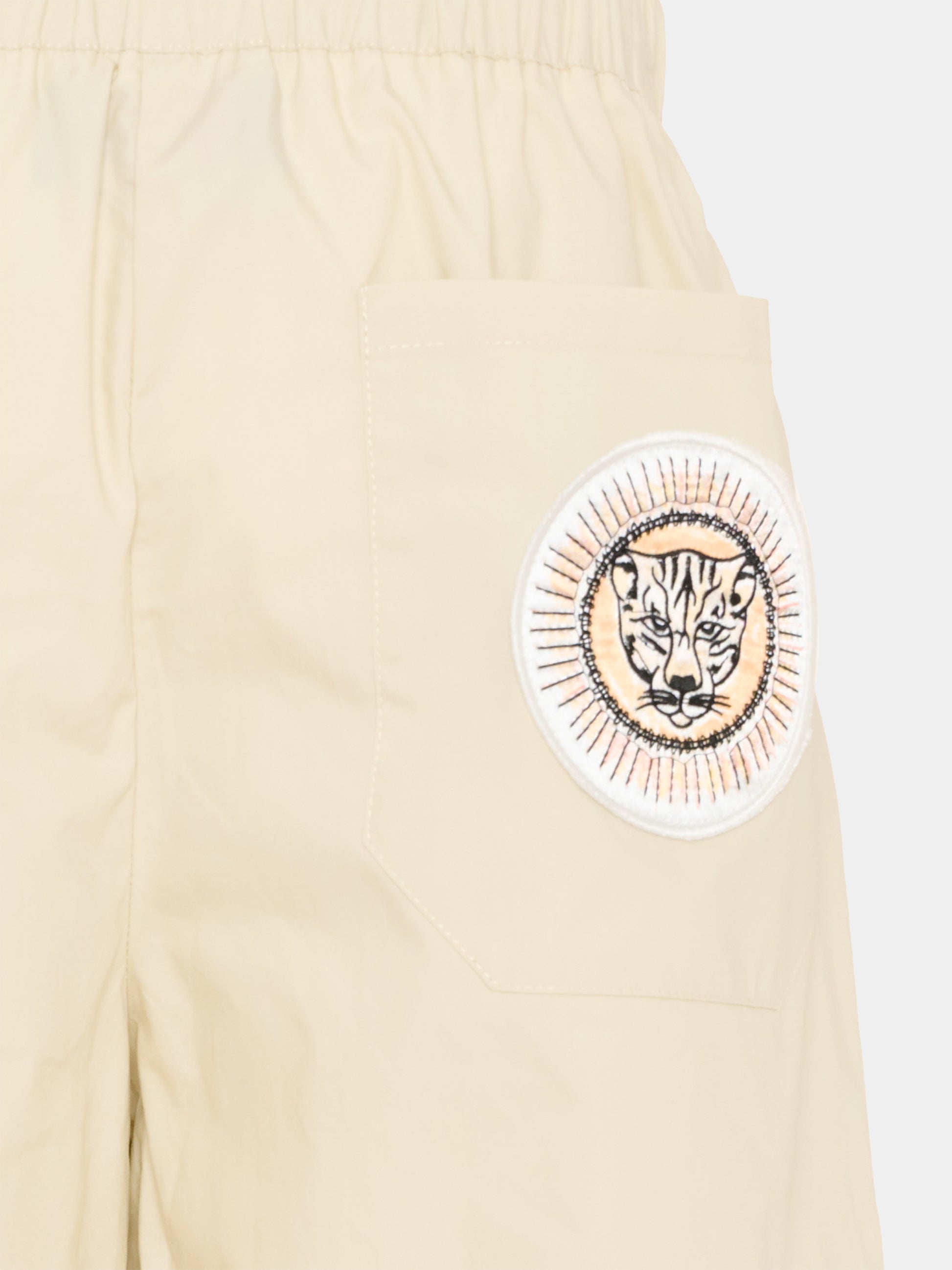Pantaloni beige per bambino con patch logo,Just Cavalli Kids,JBP26119PA BEIGE CASTLE WALL
